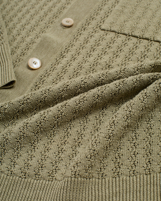 Knitted shirt cable rib stitch - Menta - silk/linen