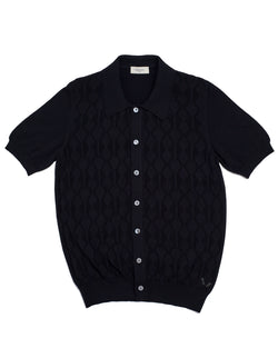 Knitted shirt Crochet stitch - Nero - cotton