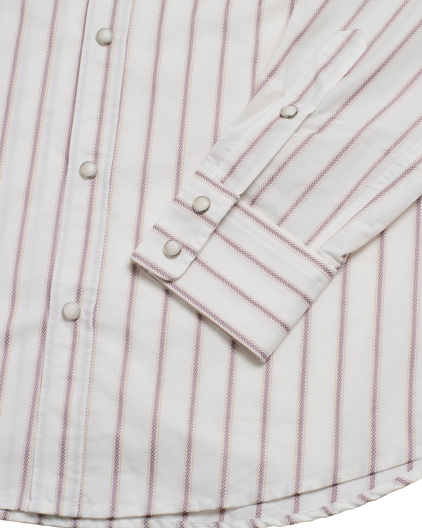 Western shirt - White with brown stripe Cotton