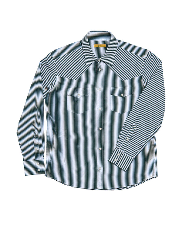 Shirt Westerner - Green stripe - Cotton