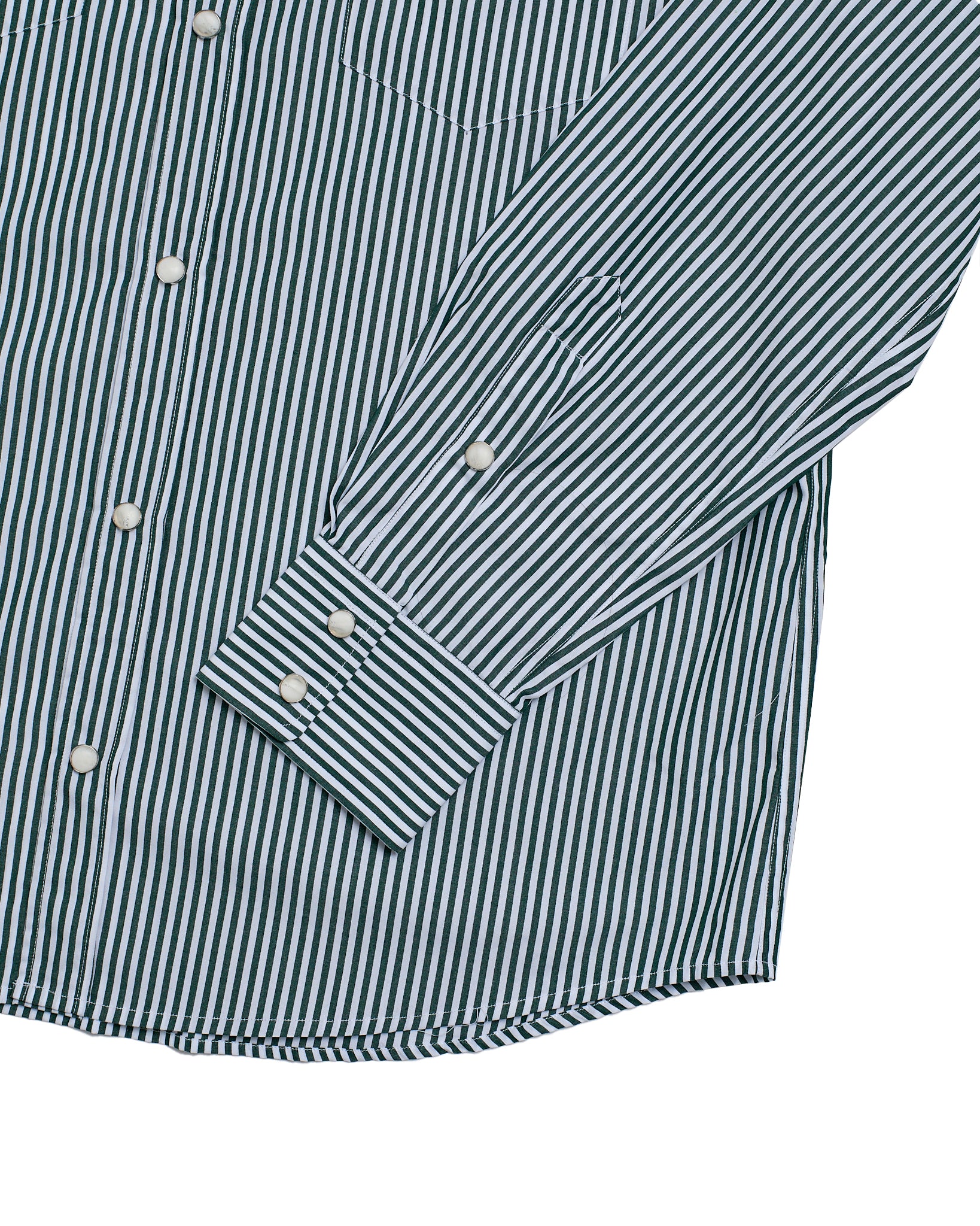 Western shirt - Green stripe poplin cotton