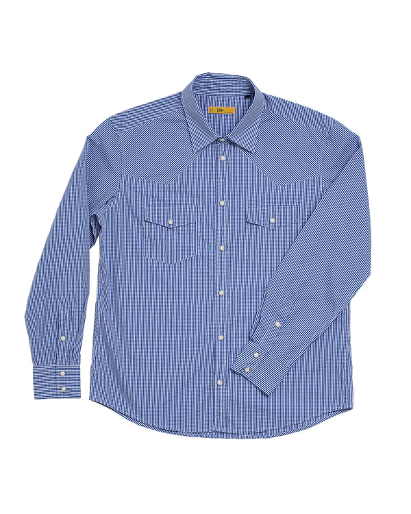 Shirt Westerner - Navy blue check - Cotton