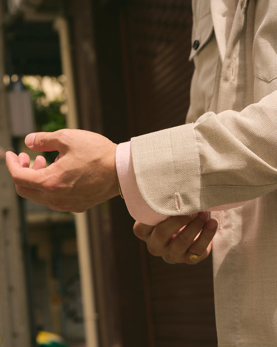 Shirt jacket - Wool - Melange grey hopsack