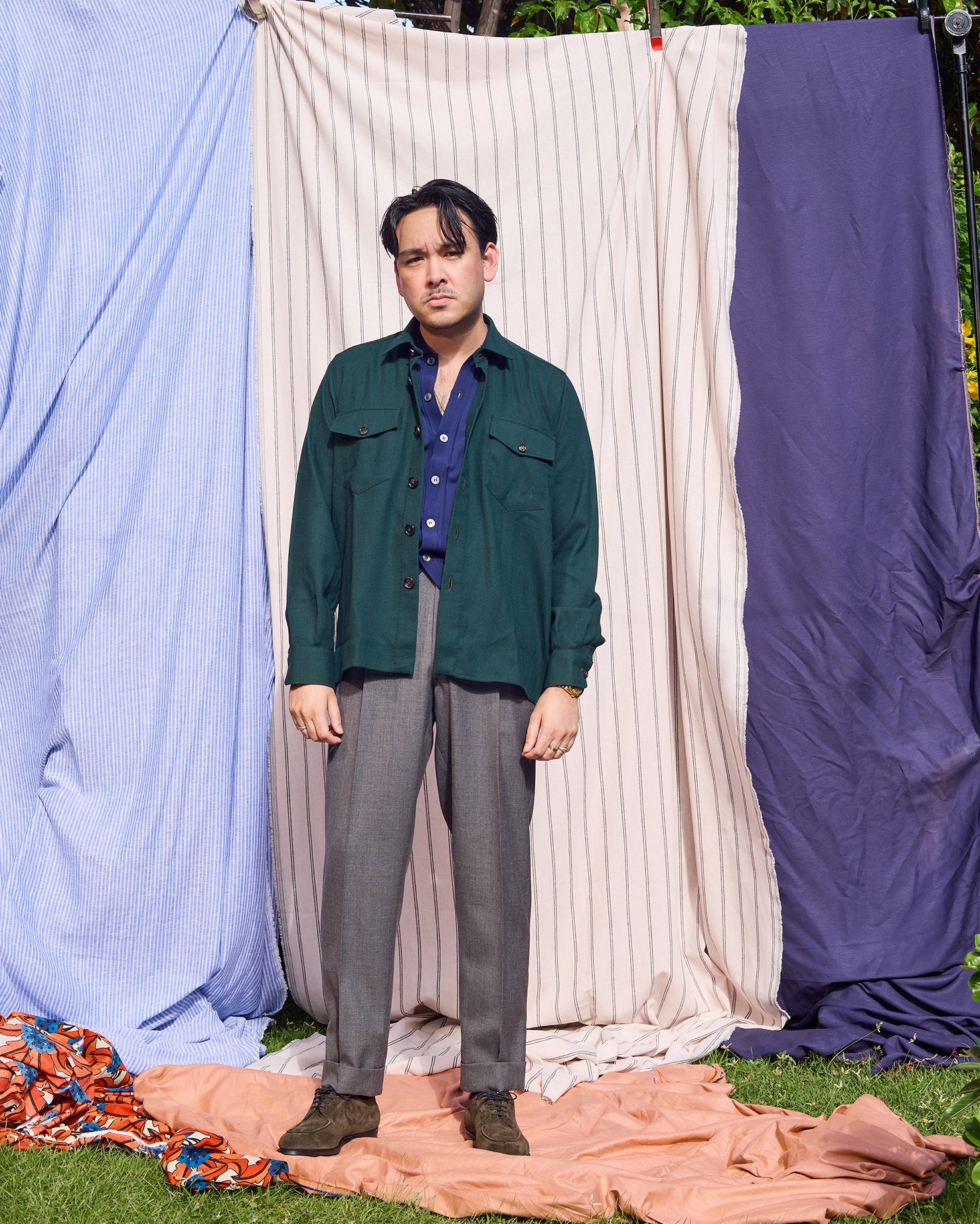 Shirt jacket - Wool - Racing green hopsack