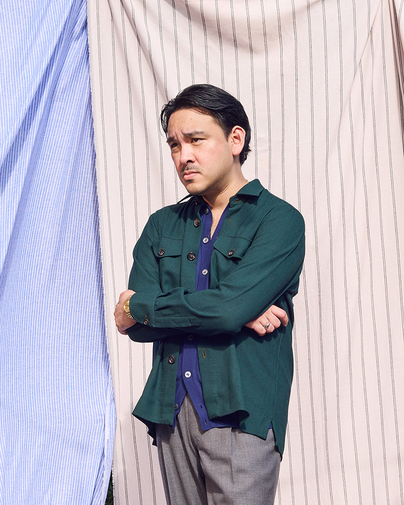 Shirt jacket - Wool - Racing green hopsack