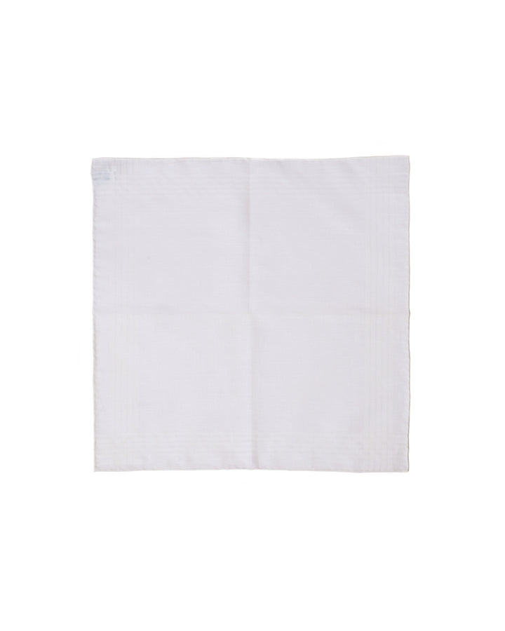 Pocket square - cotton - Diver stripe - white