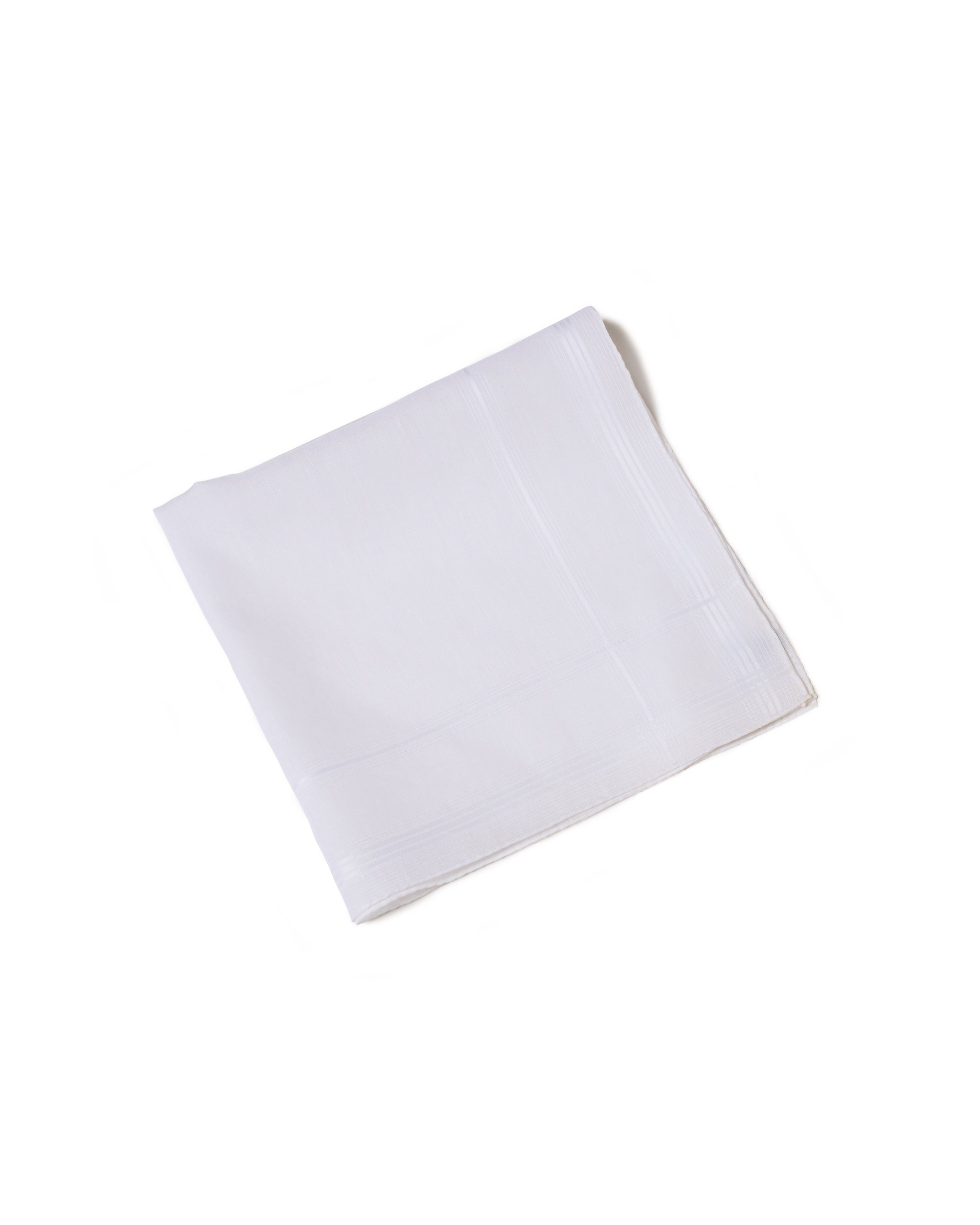 Pocket square - cotton - White with colleret