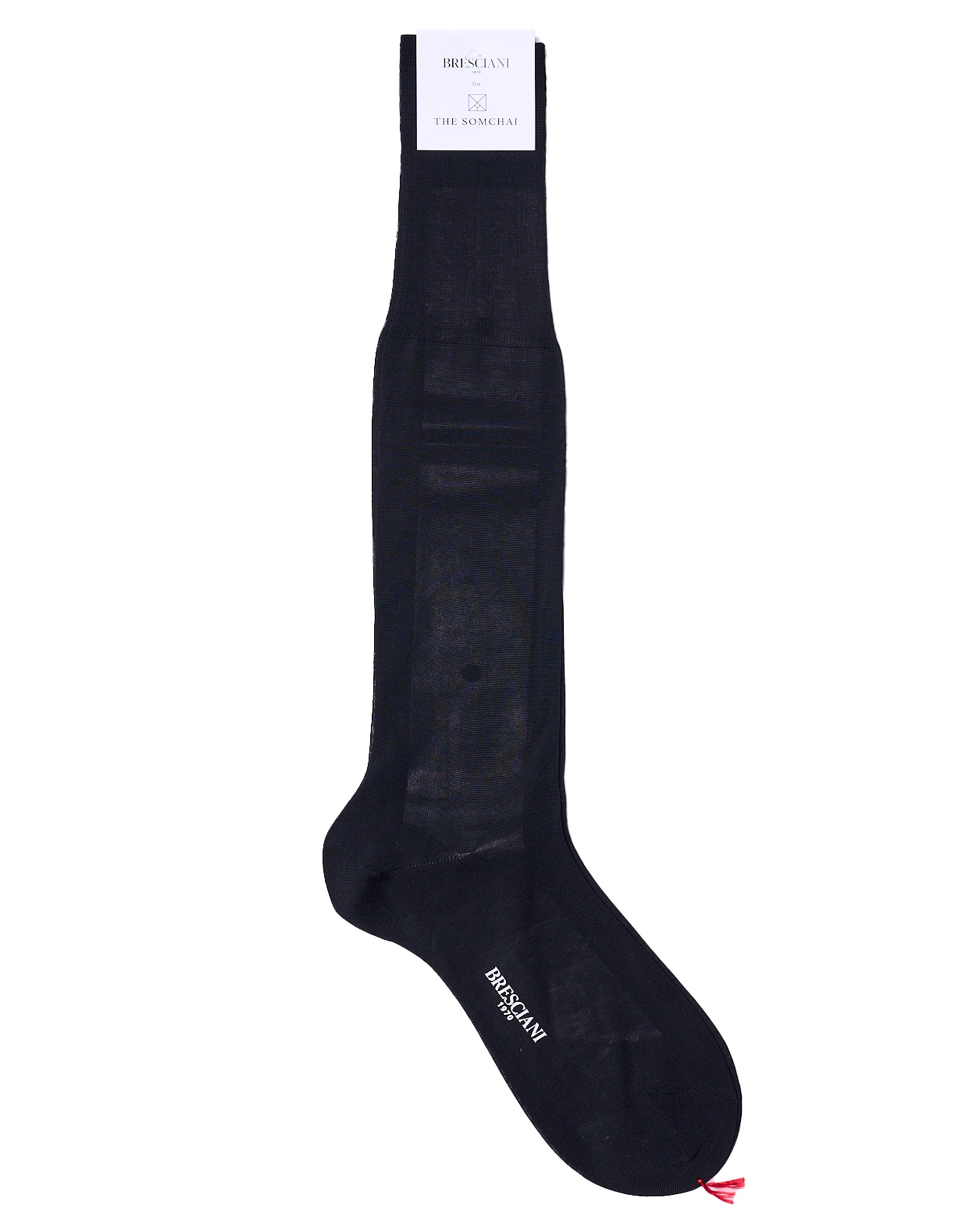 Knee length socks - Plain cotton  - Nero