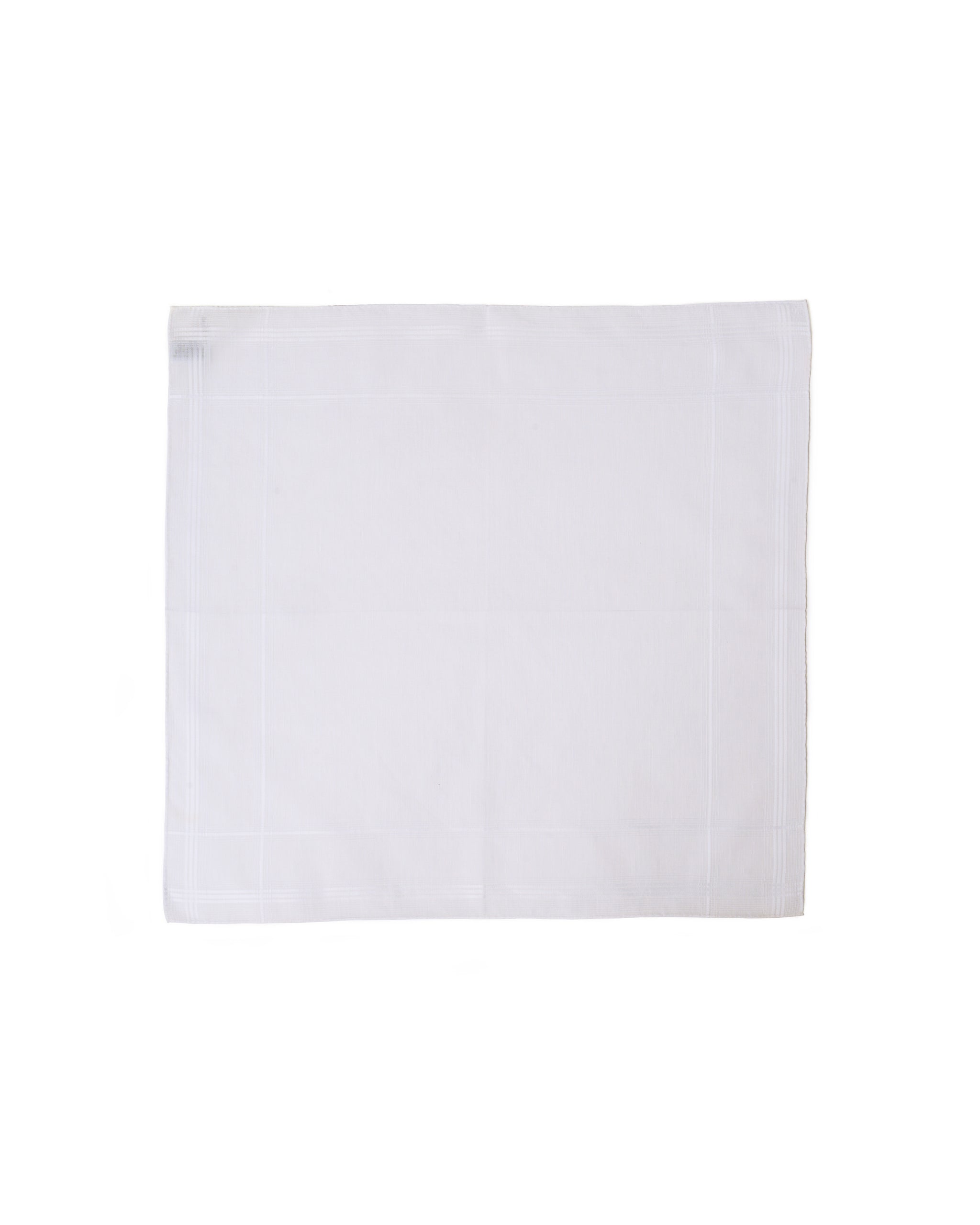 Pocket square - cotton - White with colleret