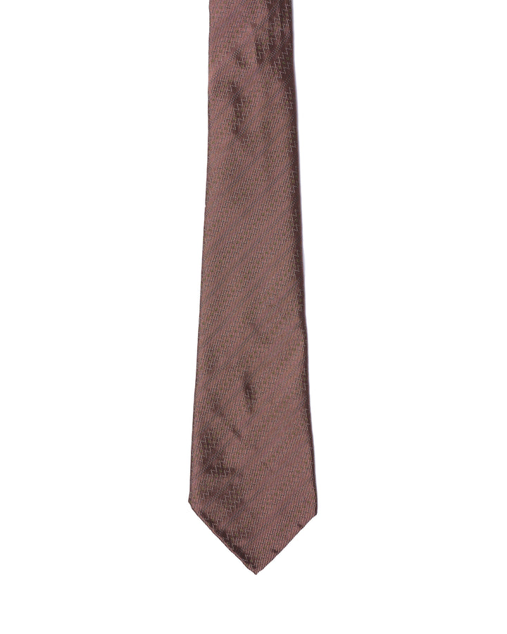 Jacquard tie - 7 Fold - Rose gold with amber line