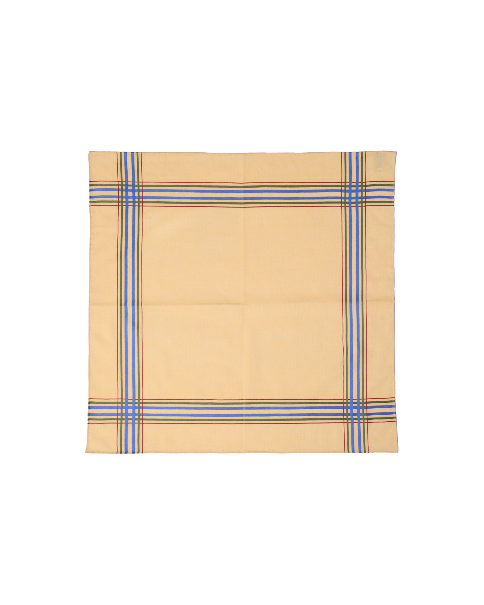 Handkerchief - cotton - Yellow with red, green and blue stripe