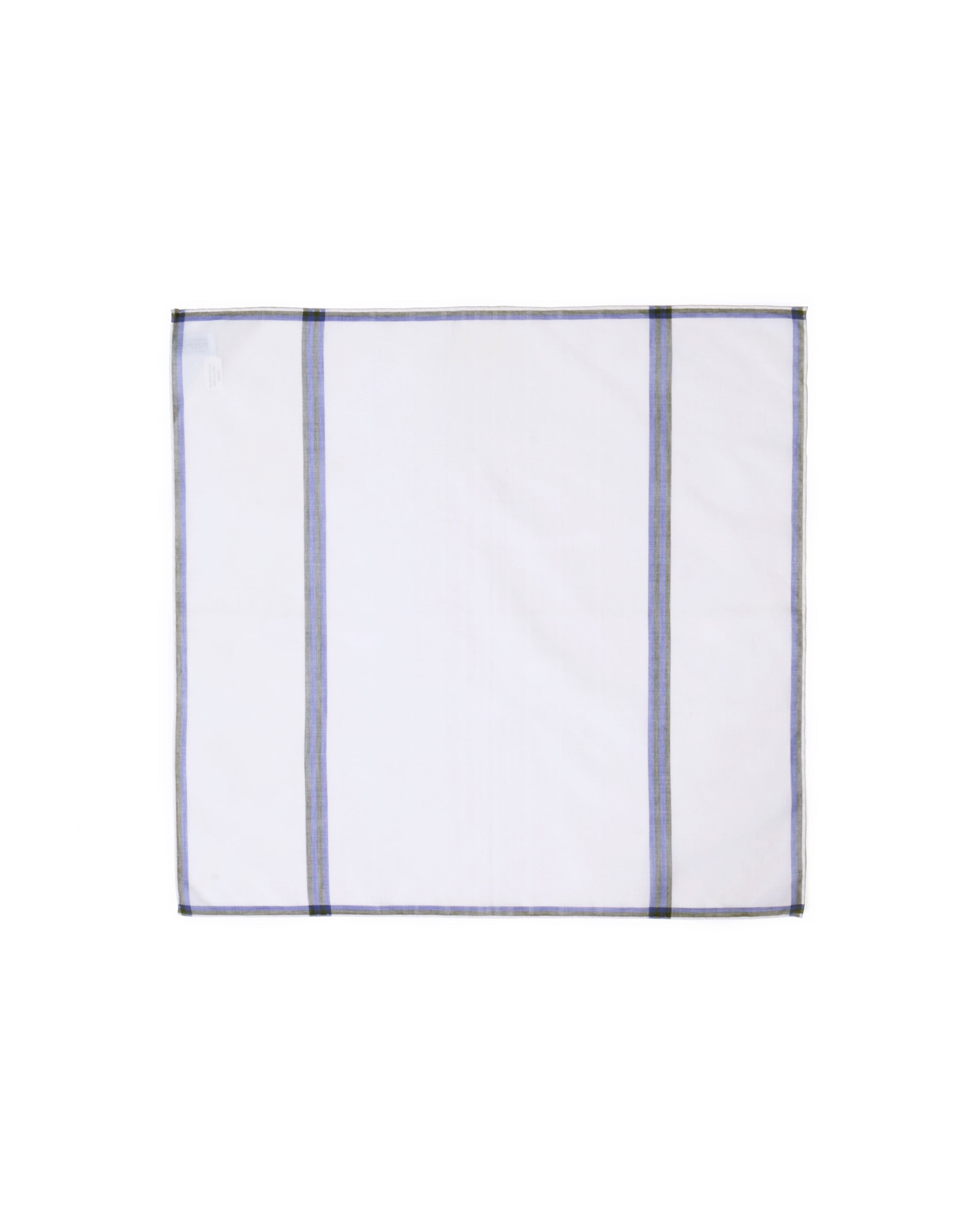 Handkerchief - cotton - White with blue and black stripe