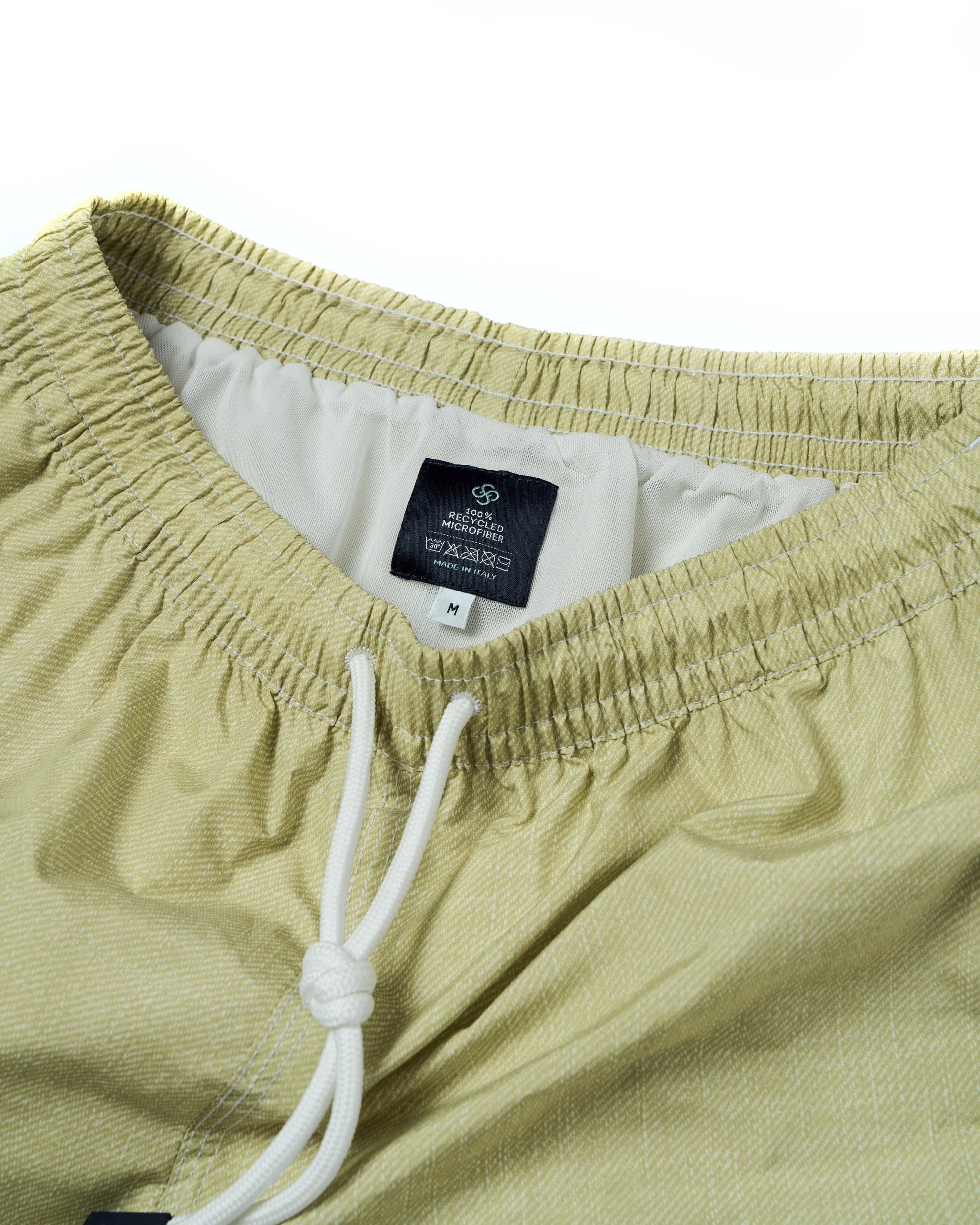 Printed twill swim shorts - Olive green