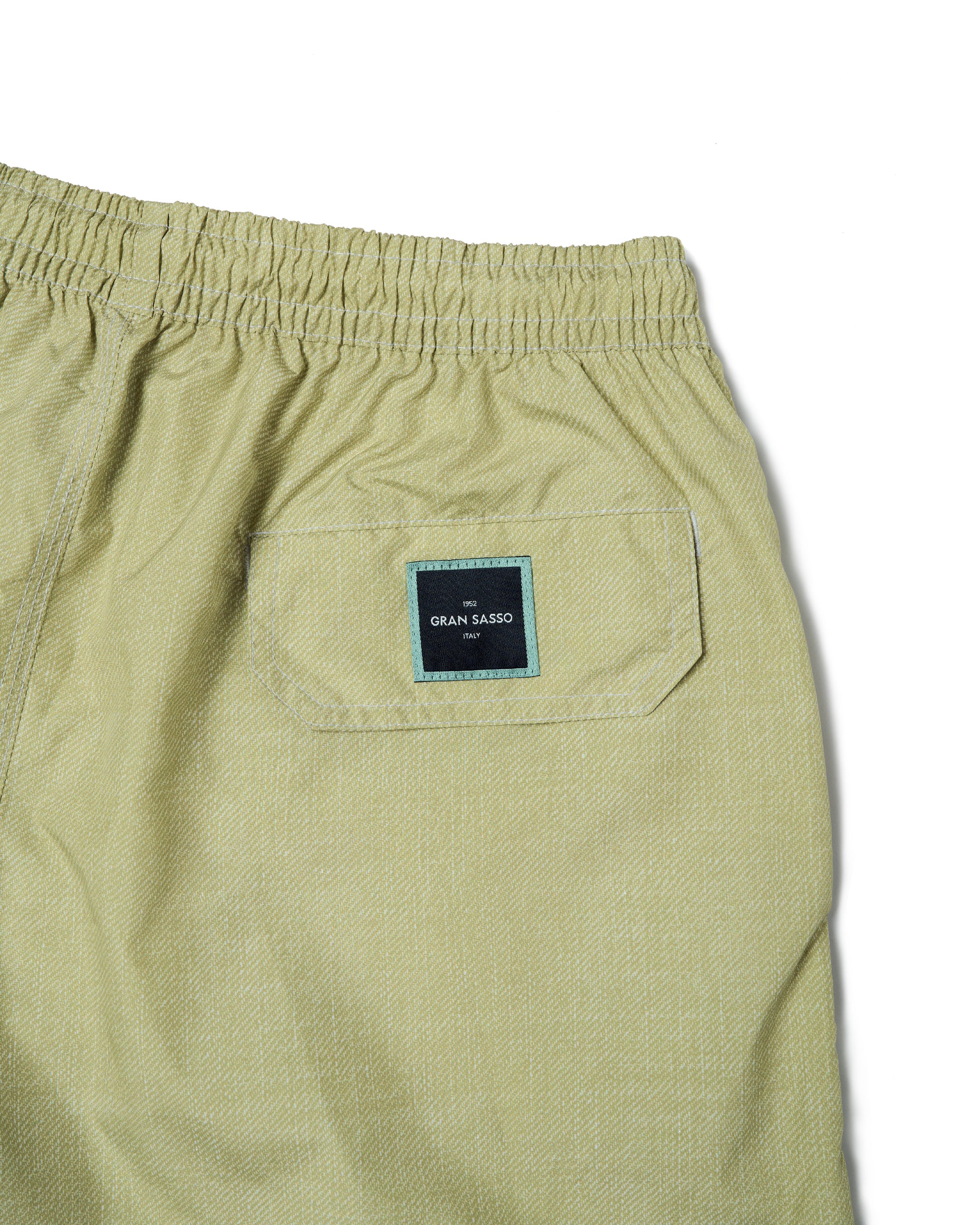 Printed twill swim shorts - Olive green