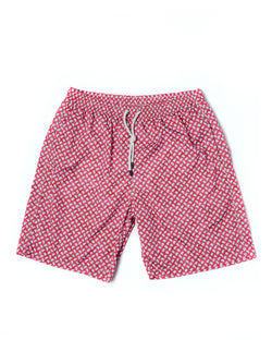 Swimtrunk - Square motif - Red - PA