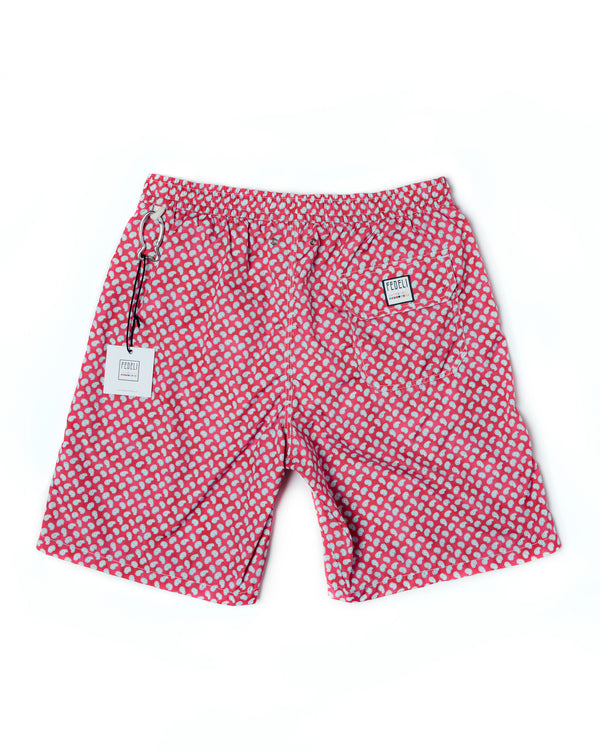 Swimtrunk - Square motif - Red - PA