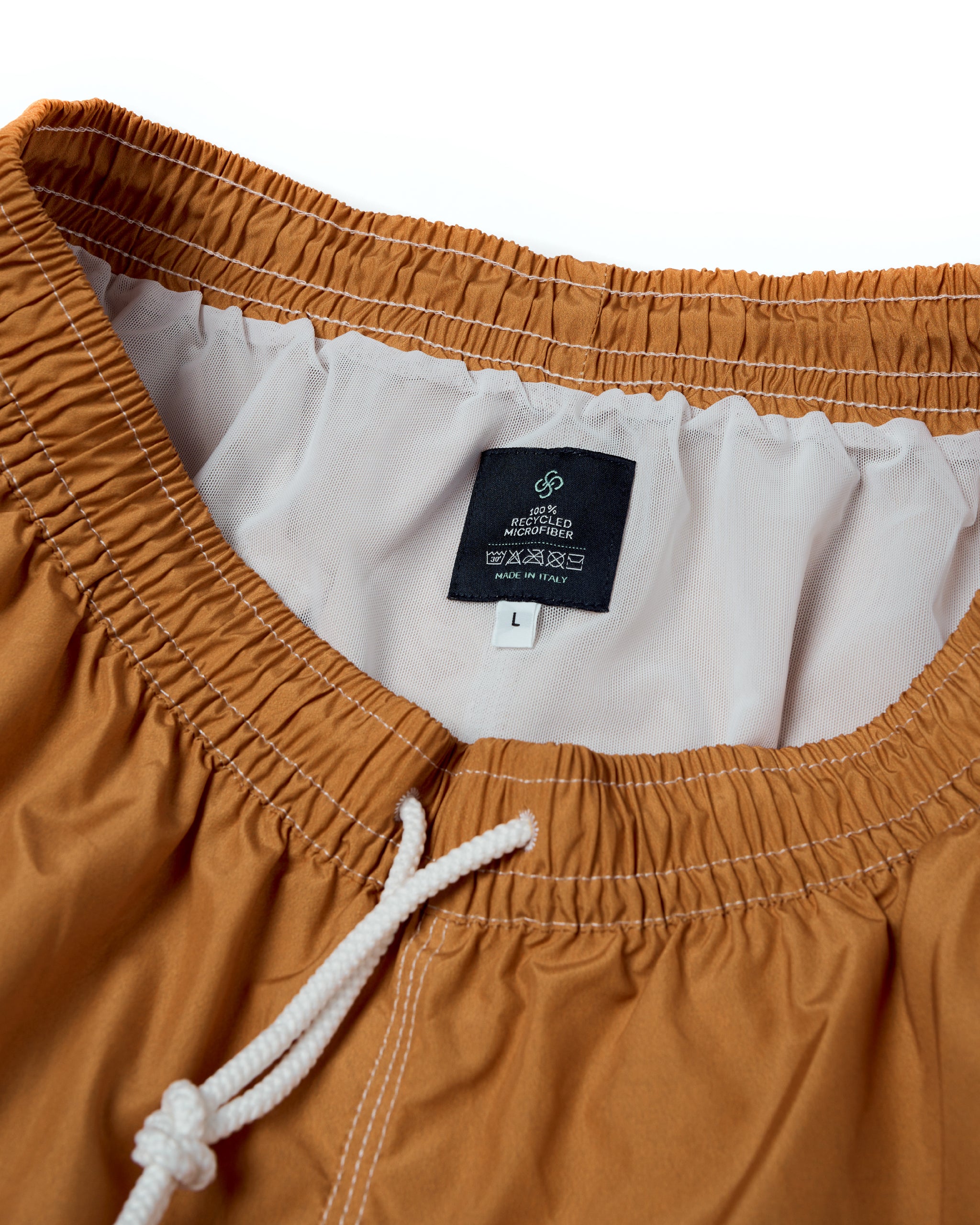 Printed plain swim shorts - Mustard