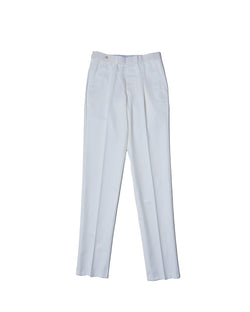 Light weight cotton - Single pleat trousers - White