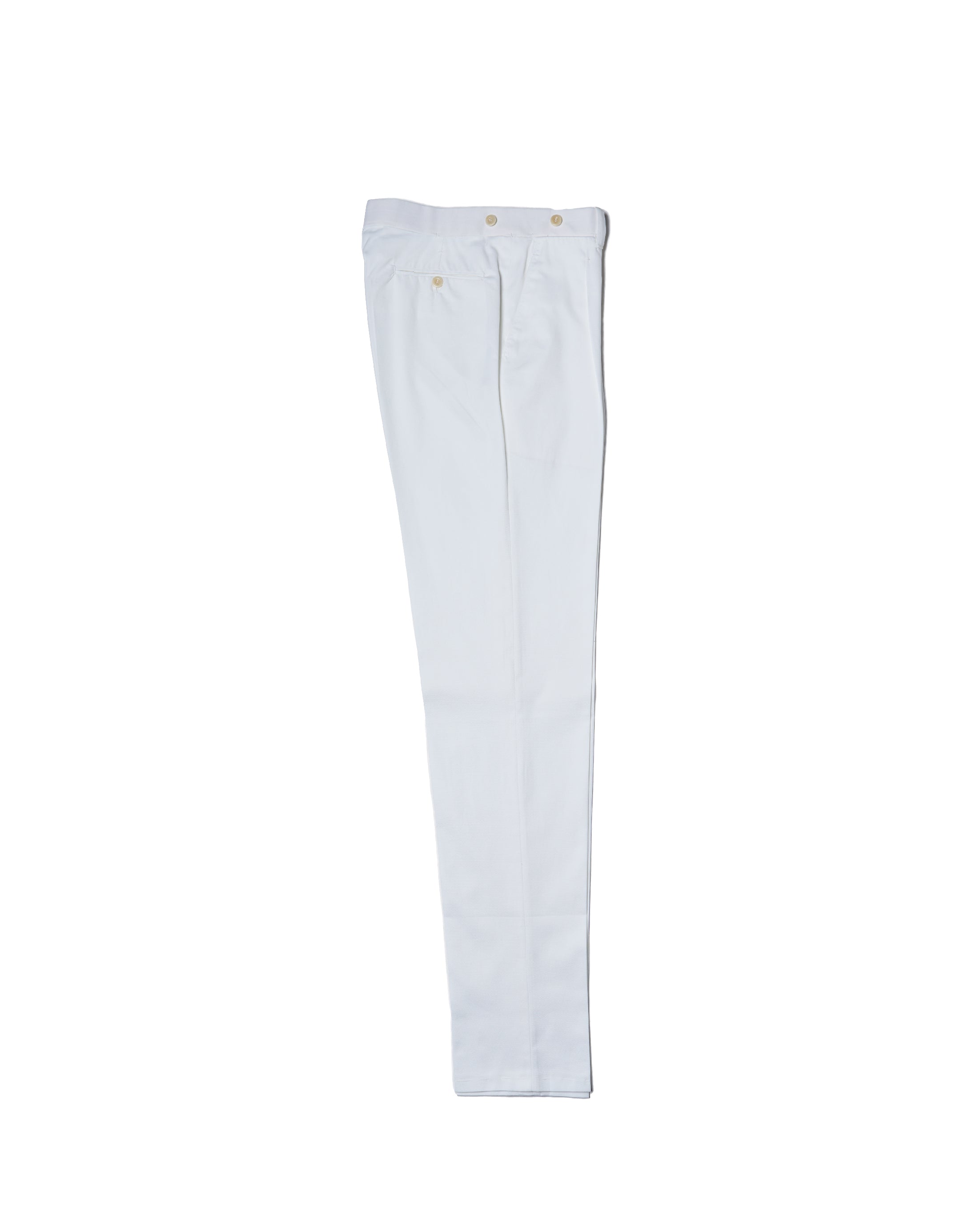 Light weight cotton trousers- Single pleat trousers - White