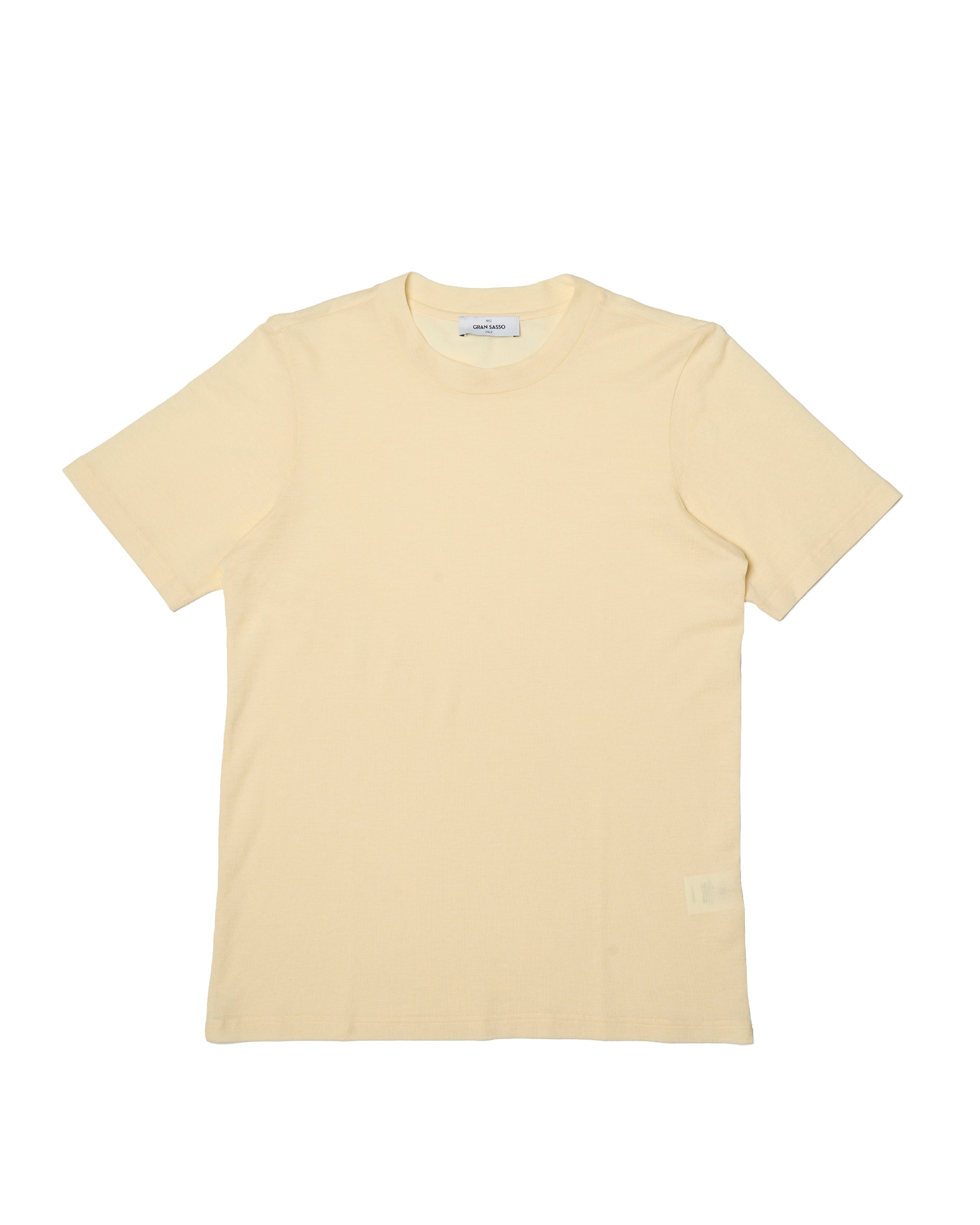 Crewneck pique cotton T-shirt - Pale yellow