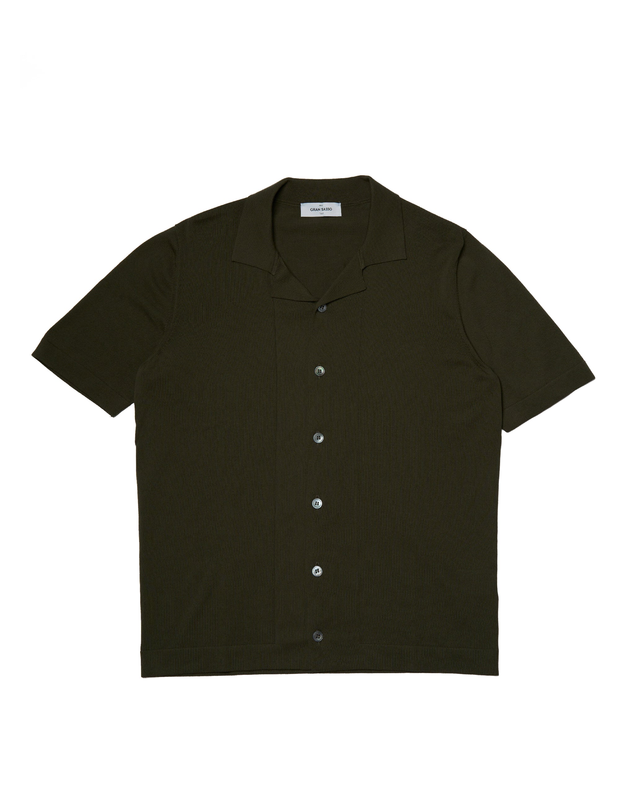 Knitted cotton shirt - Olive green