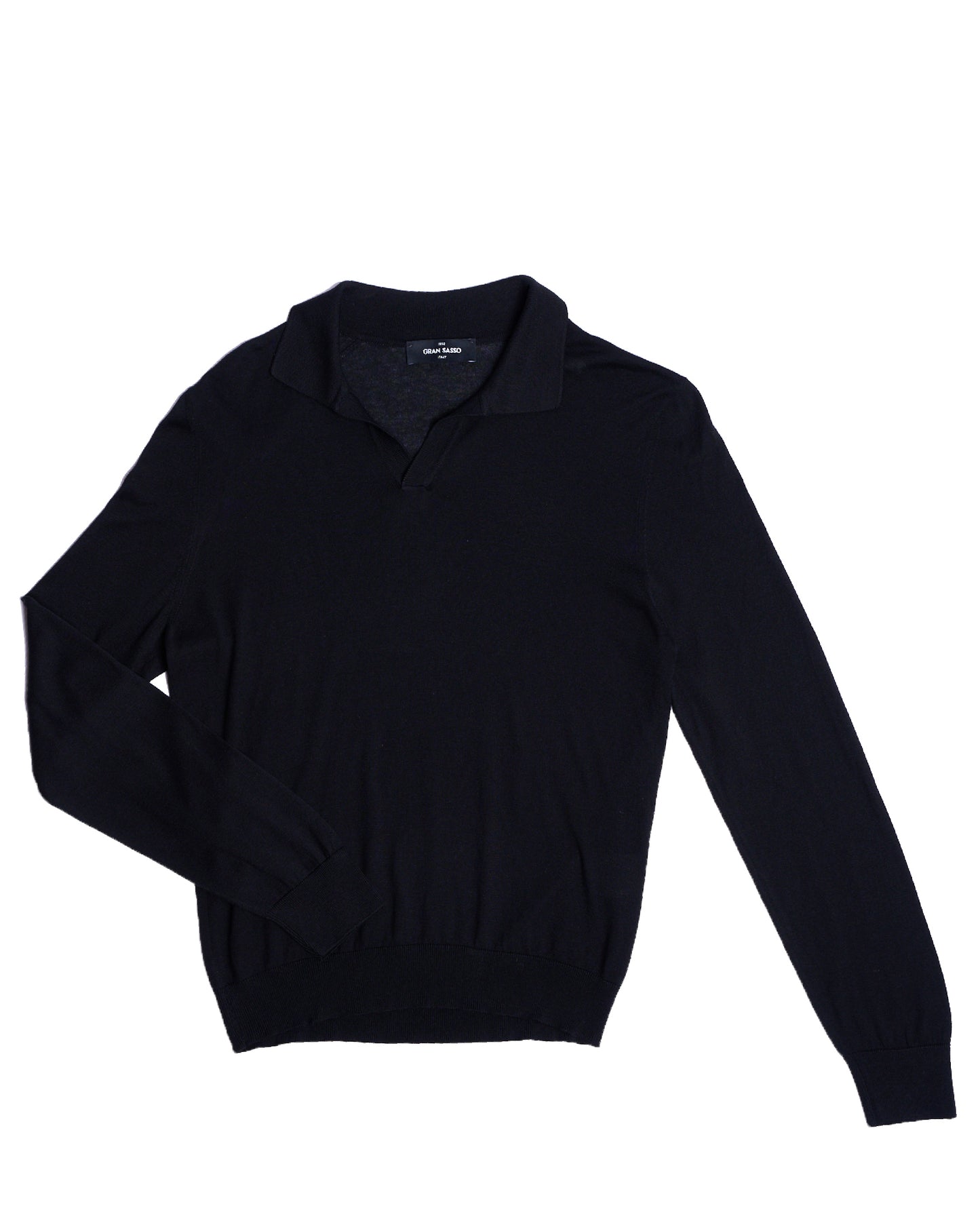 Knitted silk polo - Black