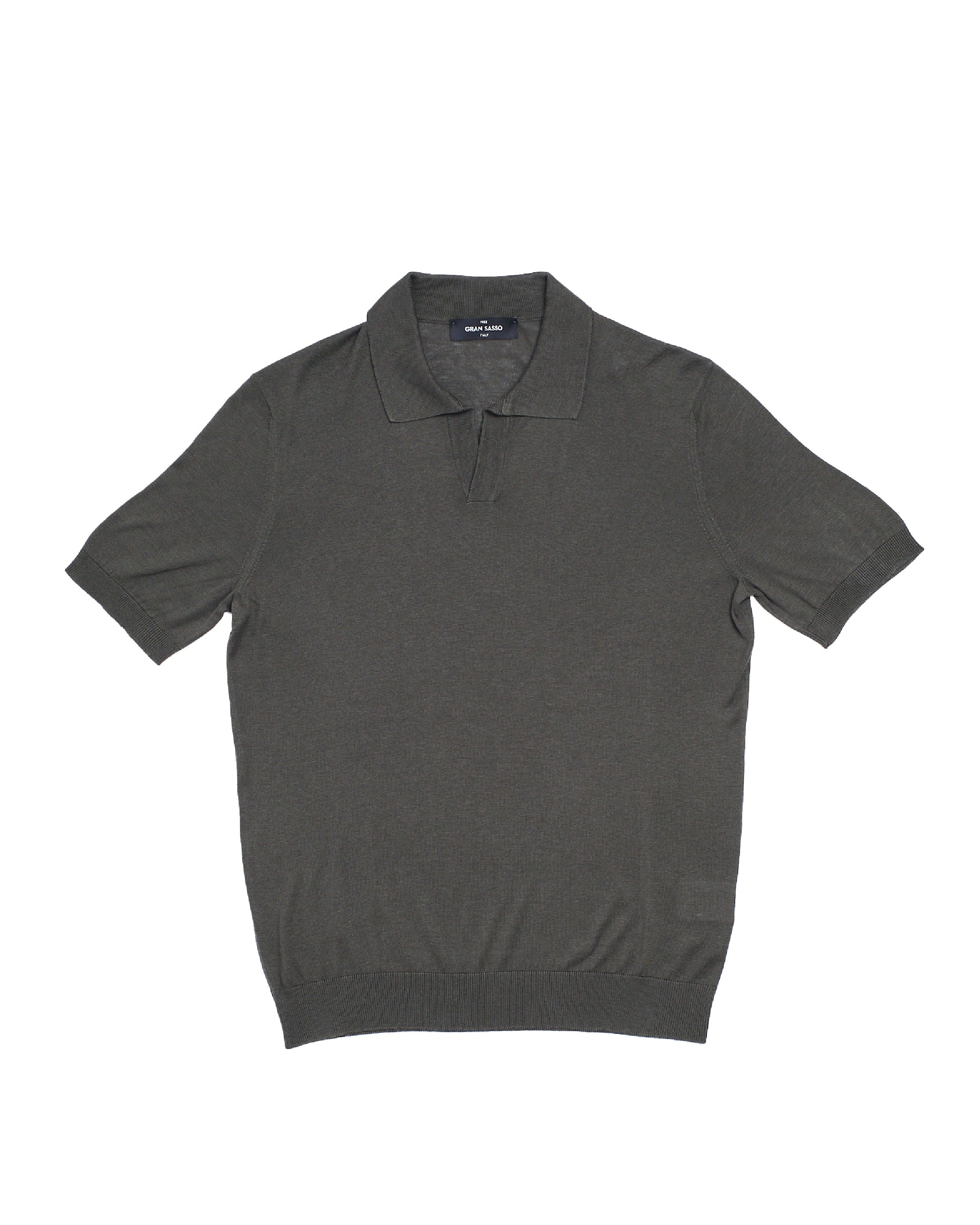 Knitted silk polo - Dark green