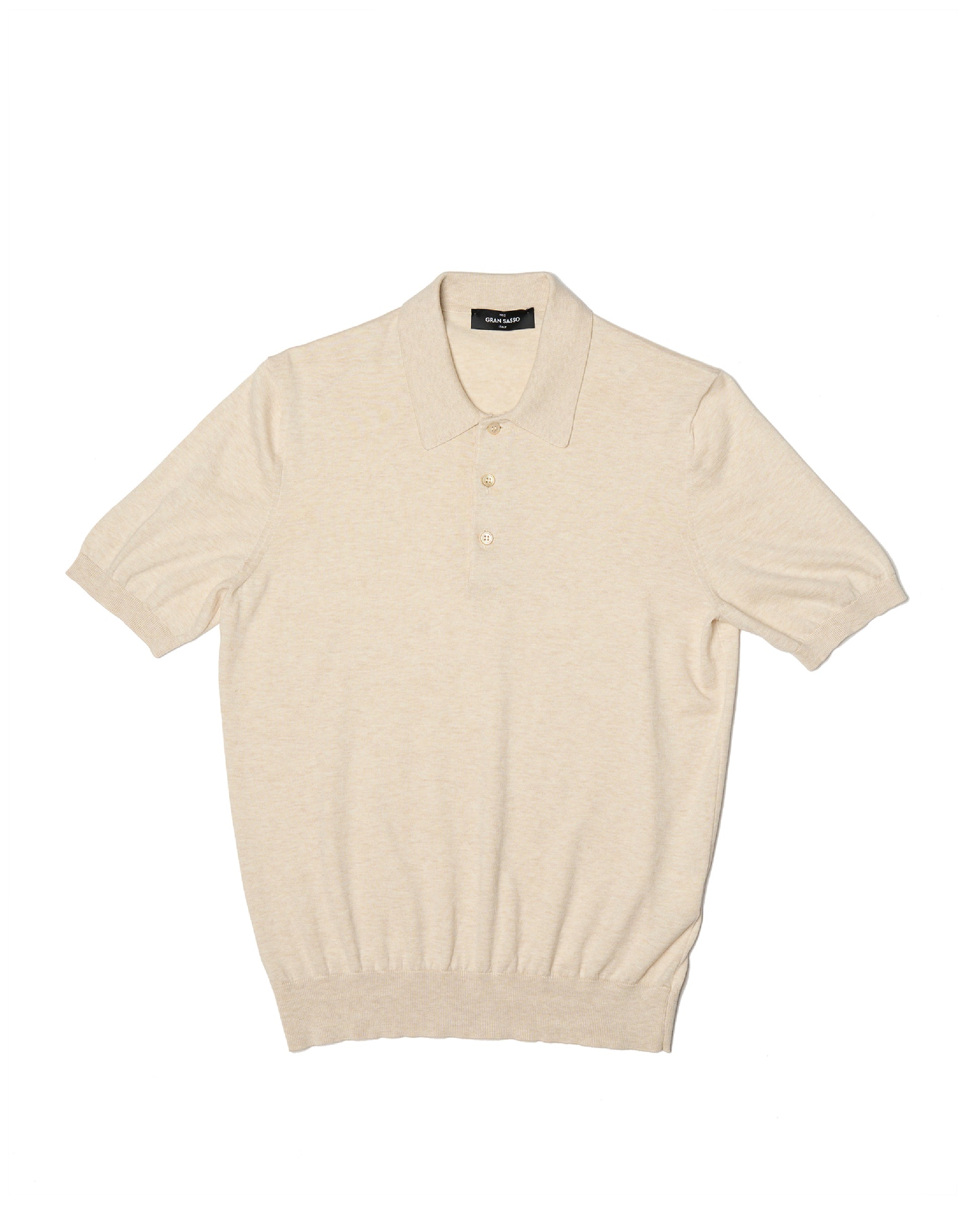 Knitted Suvin cotton polo - Almond brown