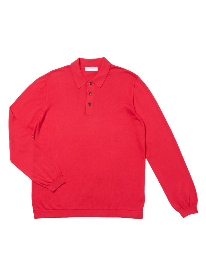 Knitted wool polo - Red