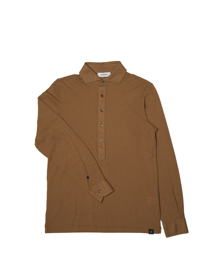 Pique cotton polo - Caramel