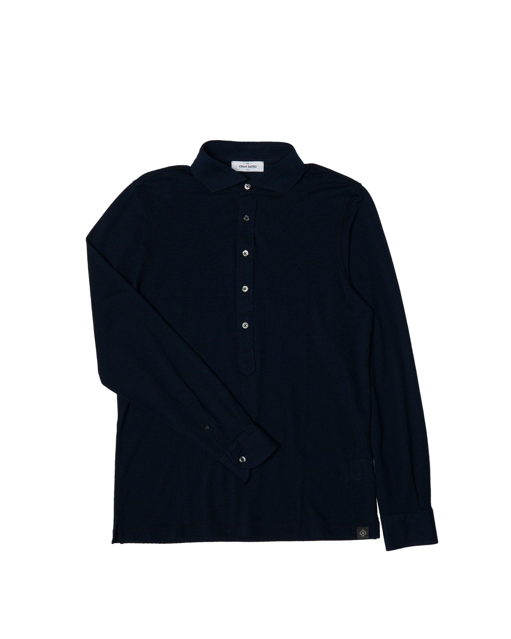 Pique cotton polo - Navy blue