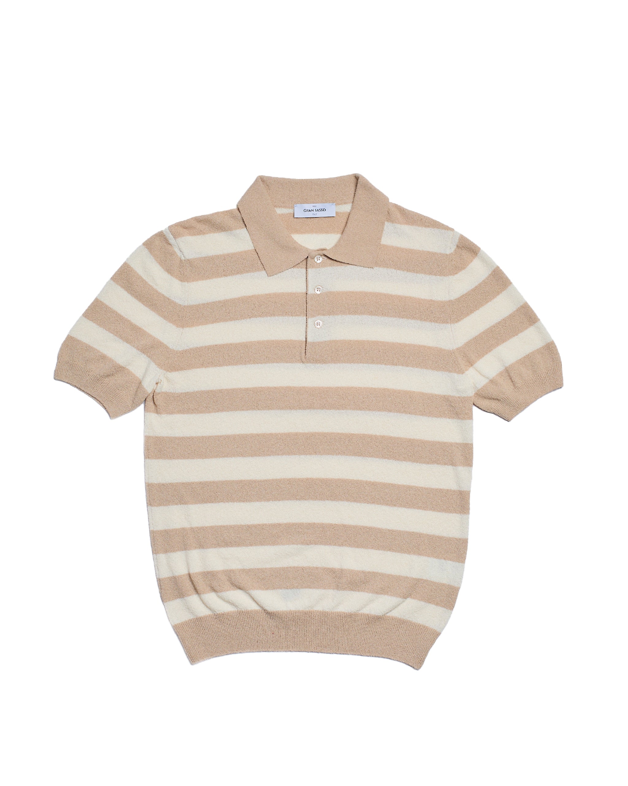 Terry cloth polo - Light brown stripe