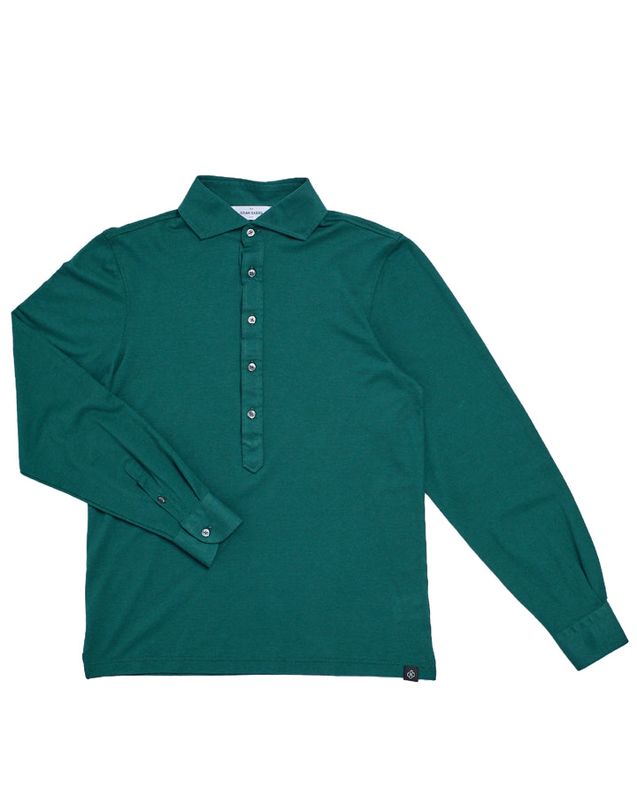 Pique cotton polo - Forest green