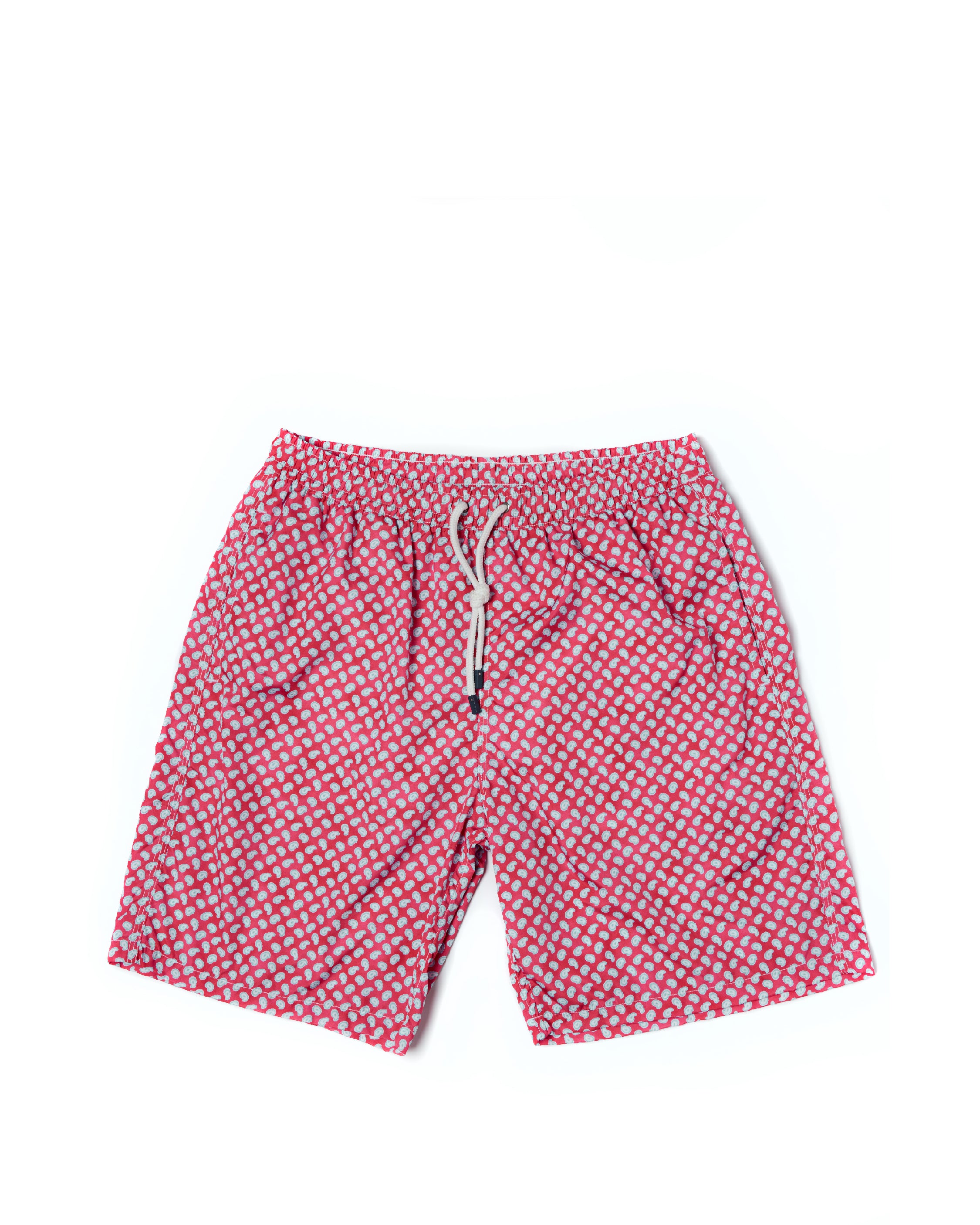 Printed square motif swim shorts - Red