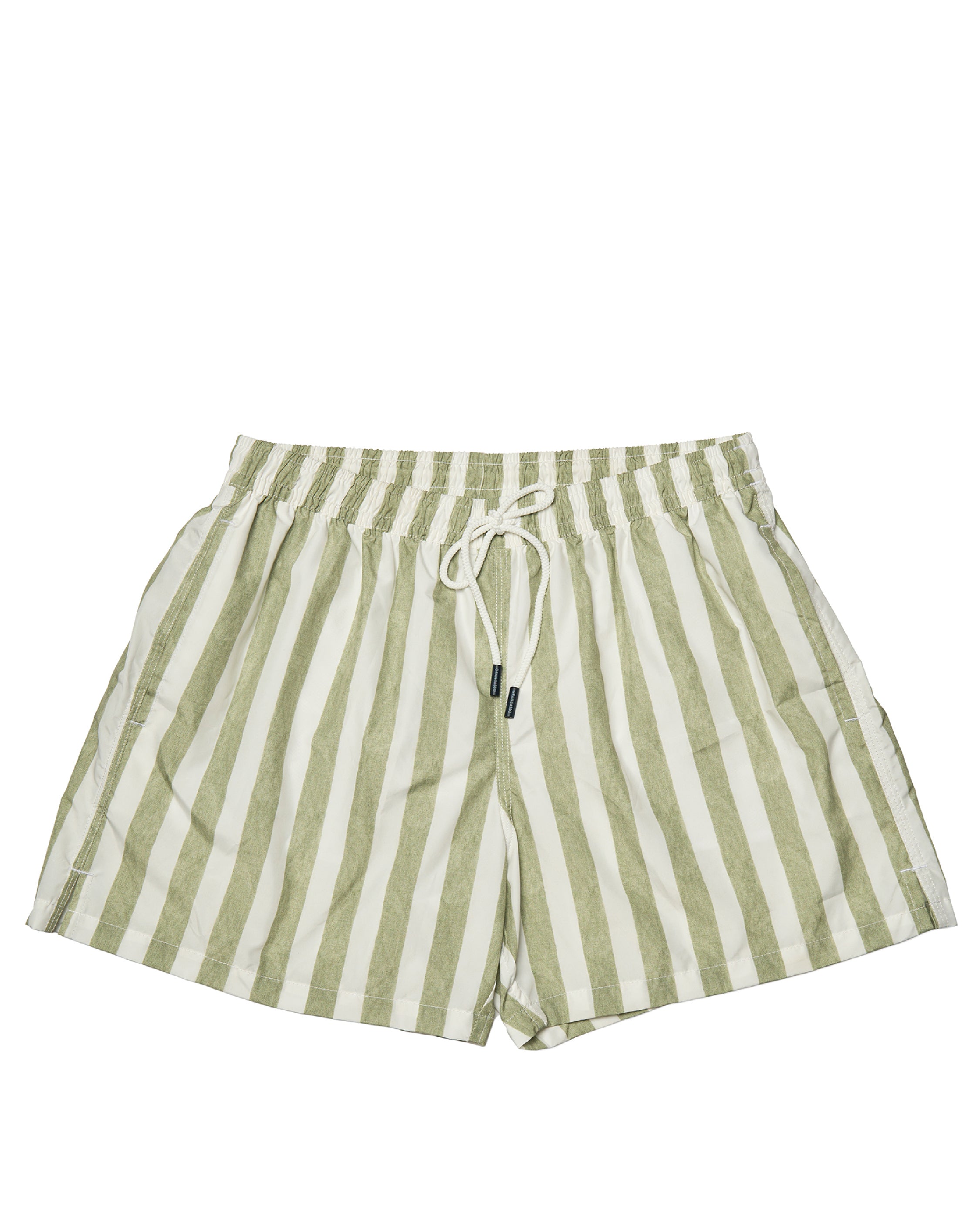 Printed Stripe swim shorts - Olive green