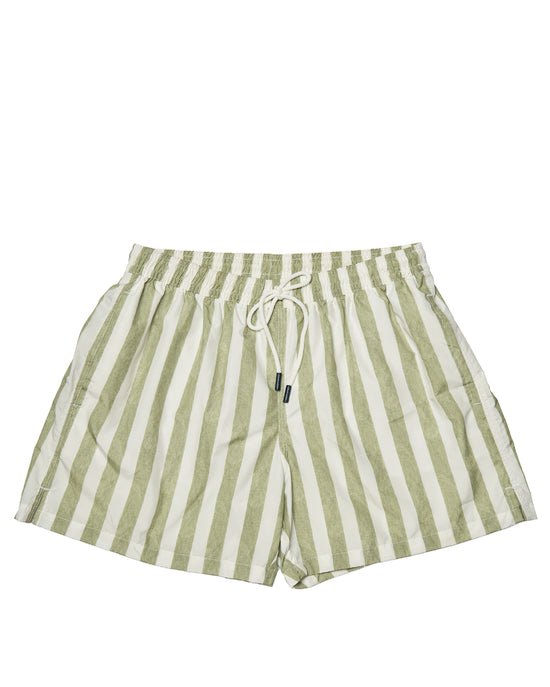 Printed Stripe swim shorts - Olive green