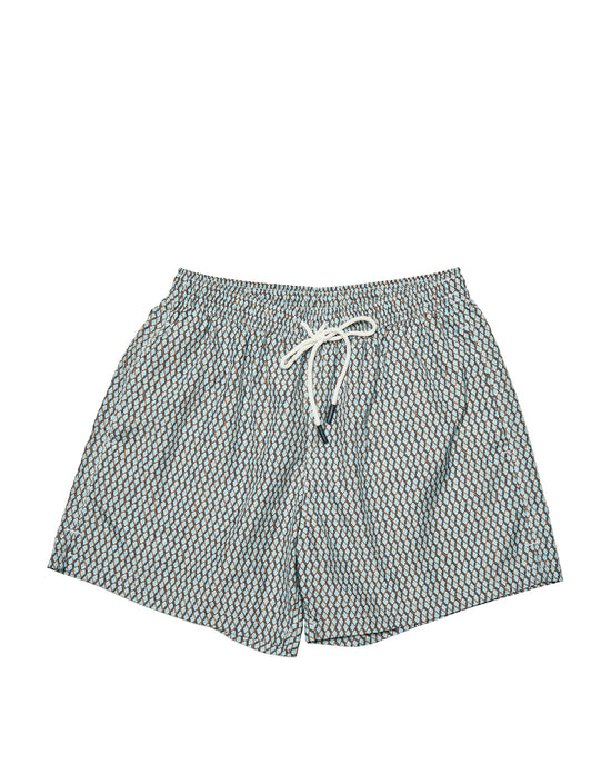 Printed swin shorts - Blue / grey