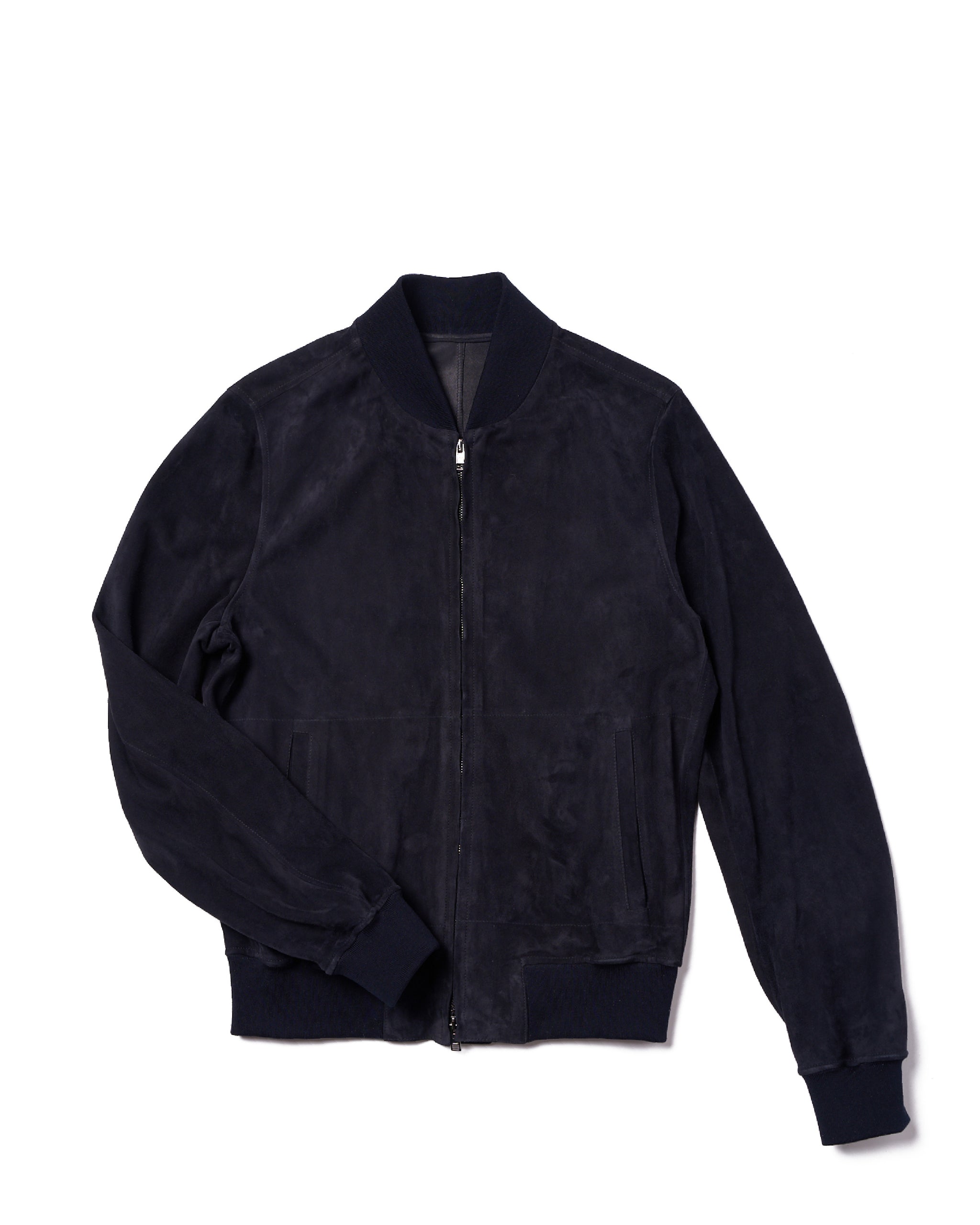 Suede leather Bomber jacket - Midnight blue