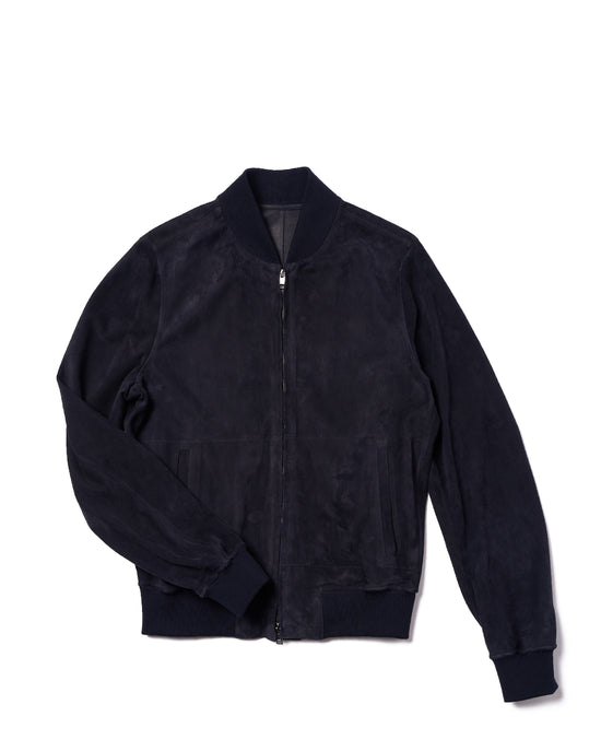 Rifugio - Suede leather Bomber- Midnight blue