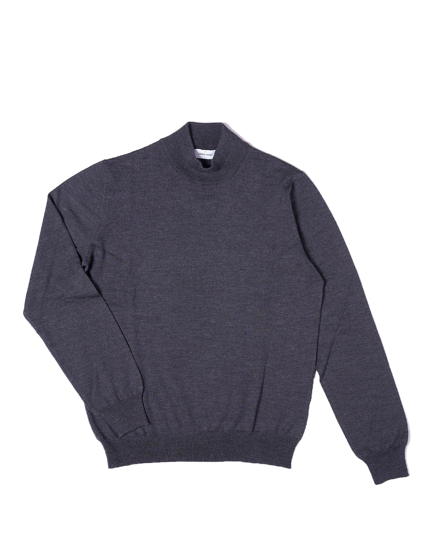 Mock neck extrafine merino wool Sweater - Grey