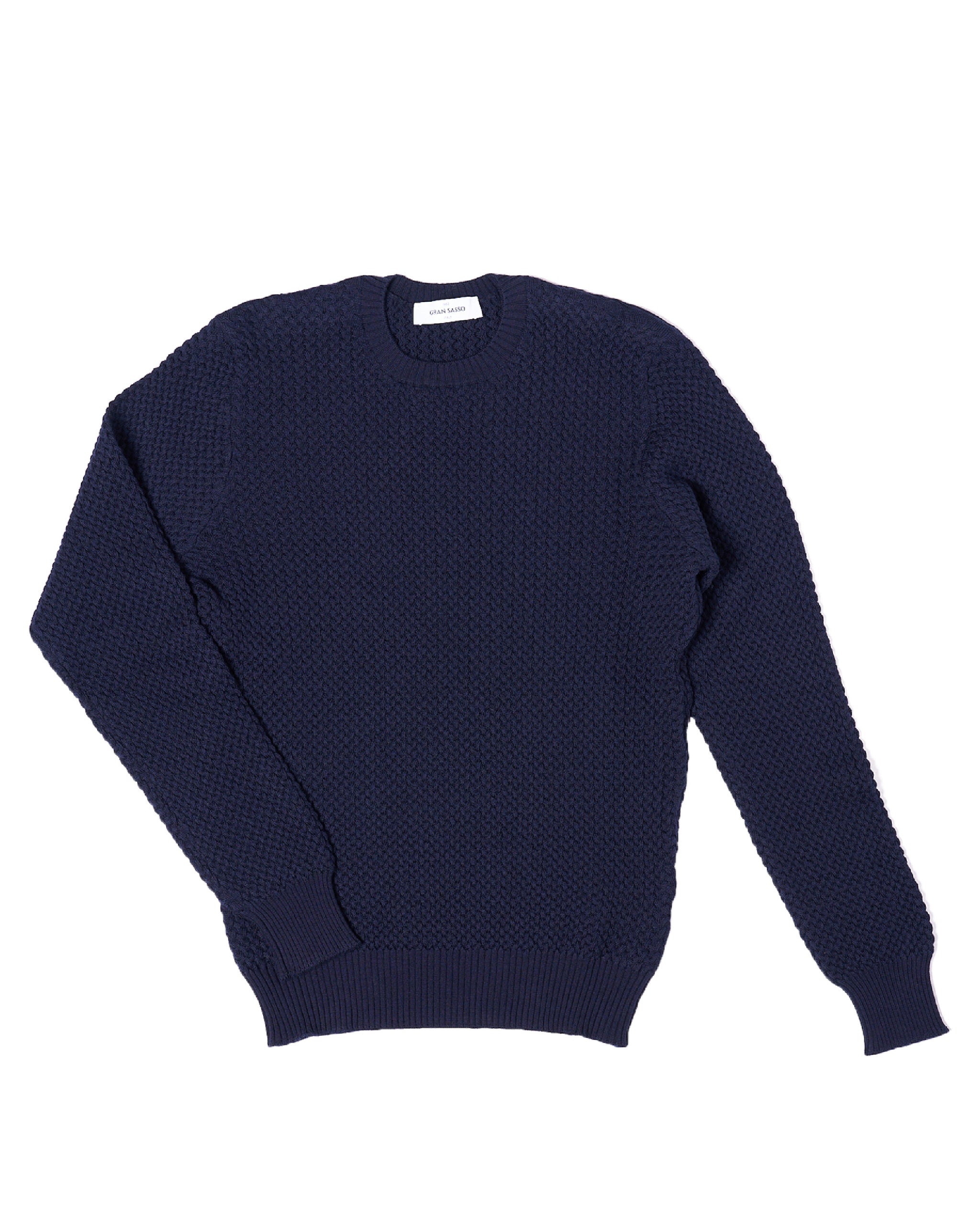 Crewneck waistcoat stitch extrafine merino wool Sweater - Blue