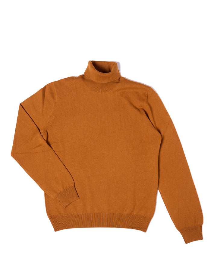 Roll neck wool cashmere Sweater - Mustard