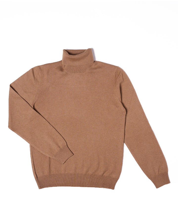 Roll neck wool cashmere Sweater - Taupe