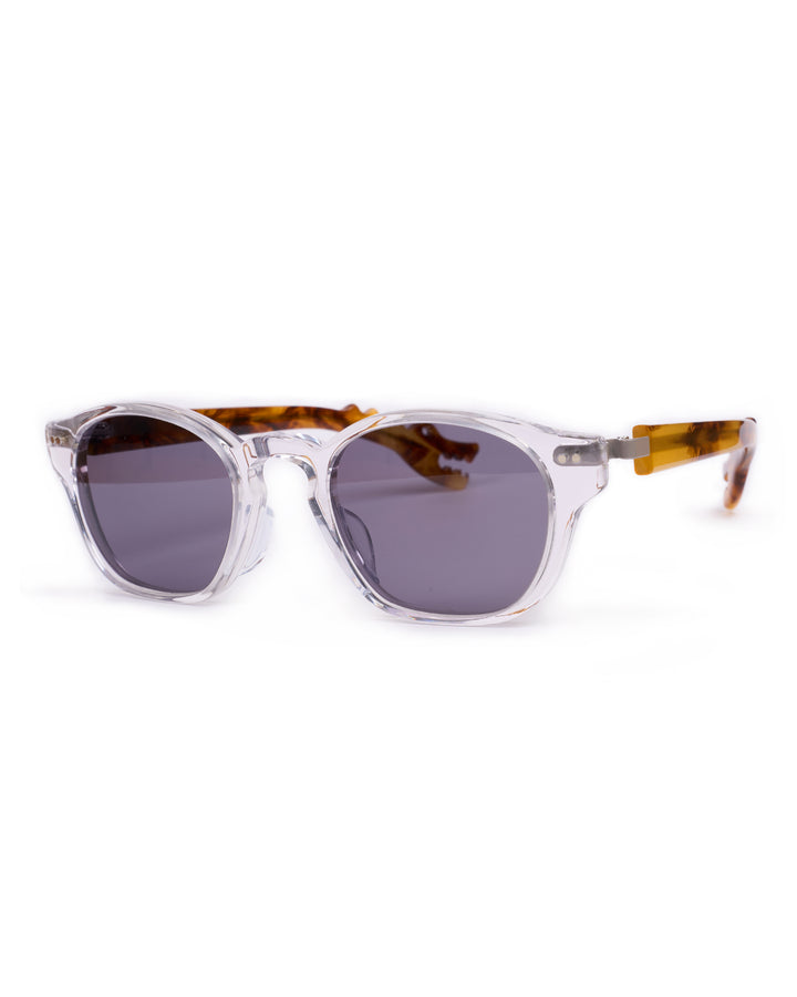 Michael model - Clear frame - Grey hinge - Amber dino arm