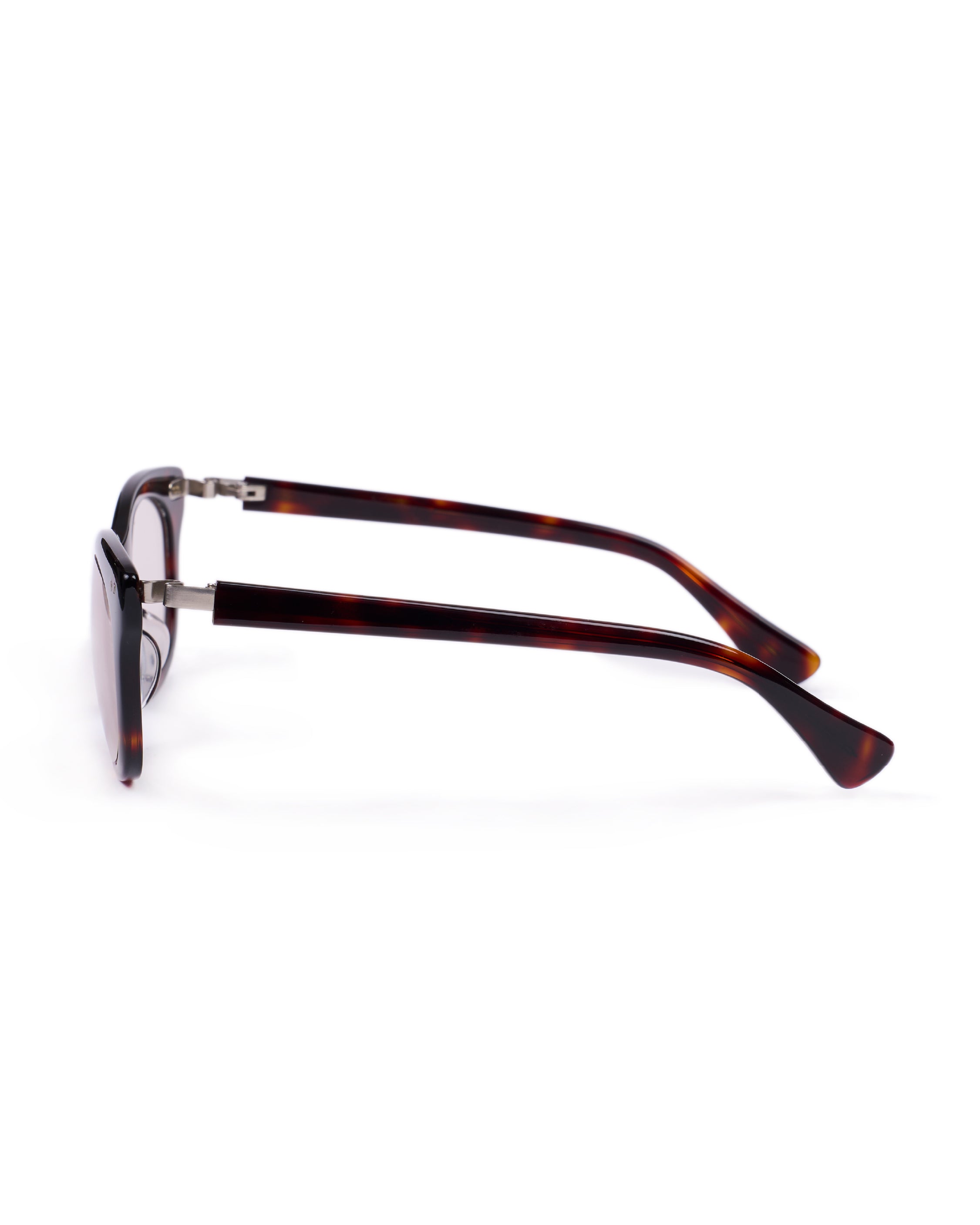 Tom model - Brown tortoise frame - Silver hinge - Brown tortoise regular arm