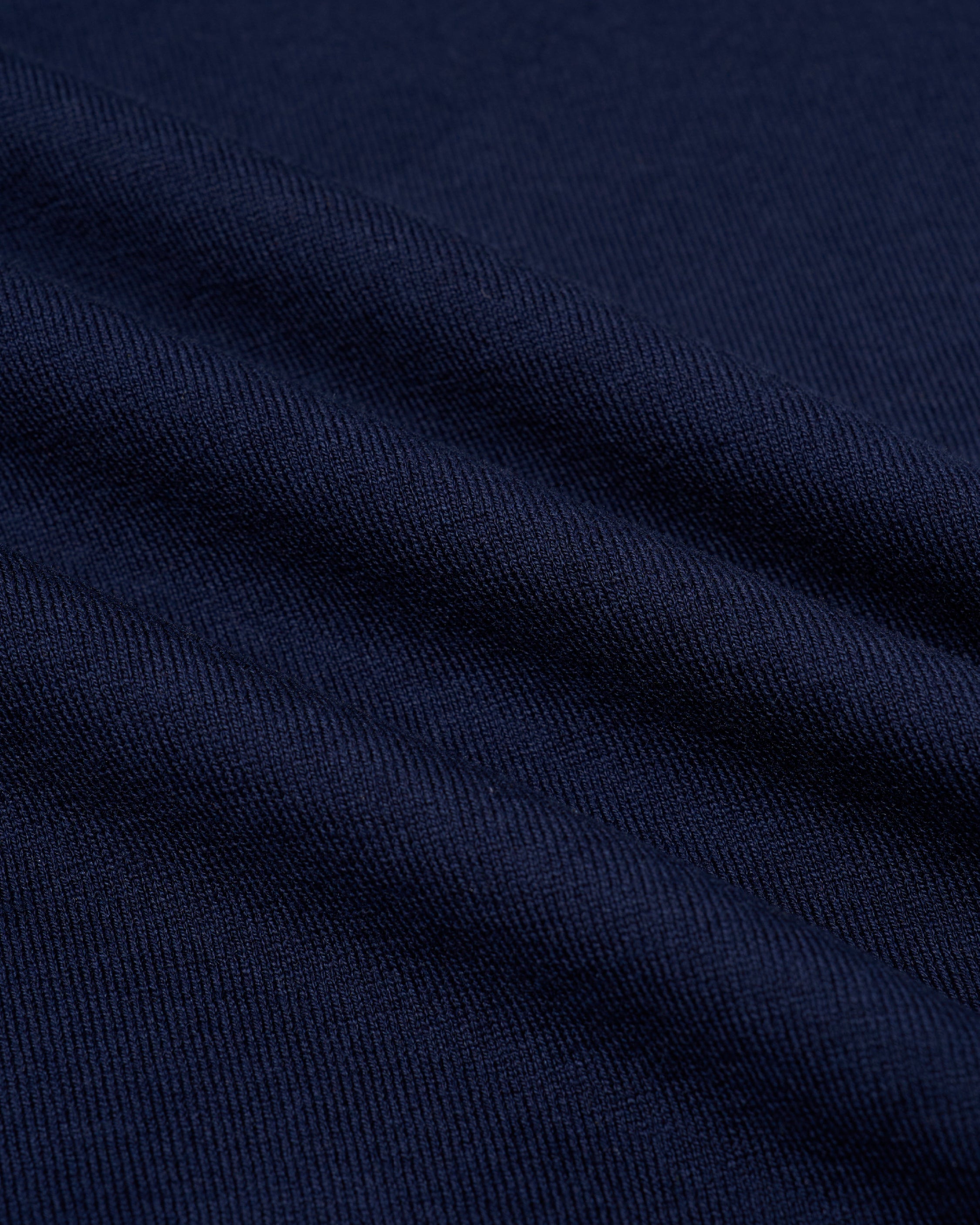 Knitted raglan sleeve polo - Navy blue - silk and cotton