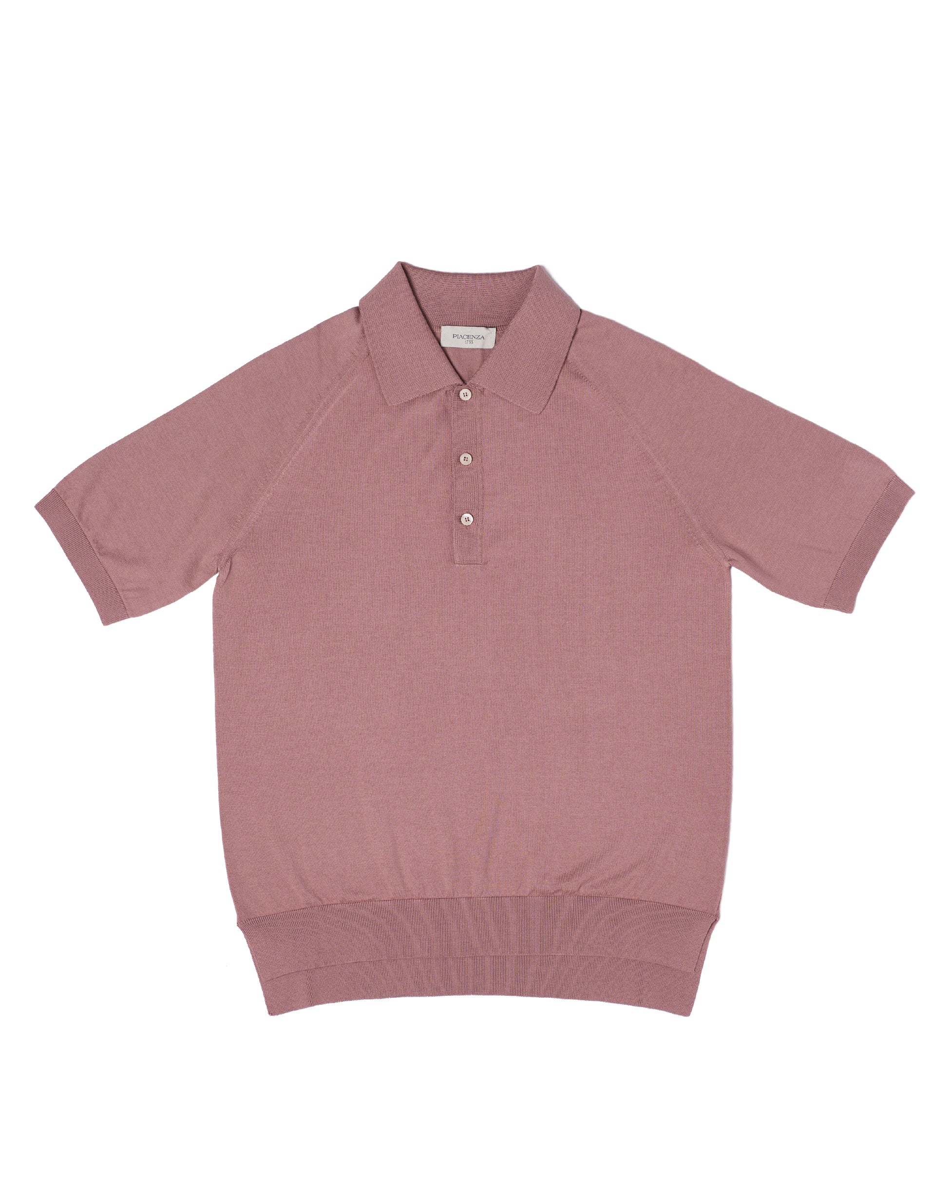 Knitted raglan sleeve polo - Aged Copper - silk and cotton