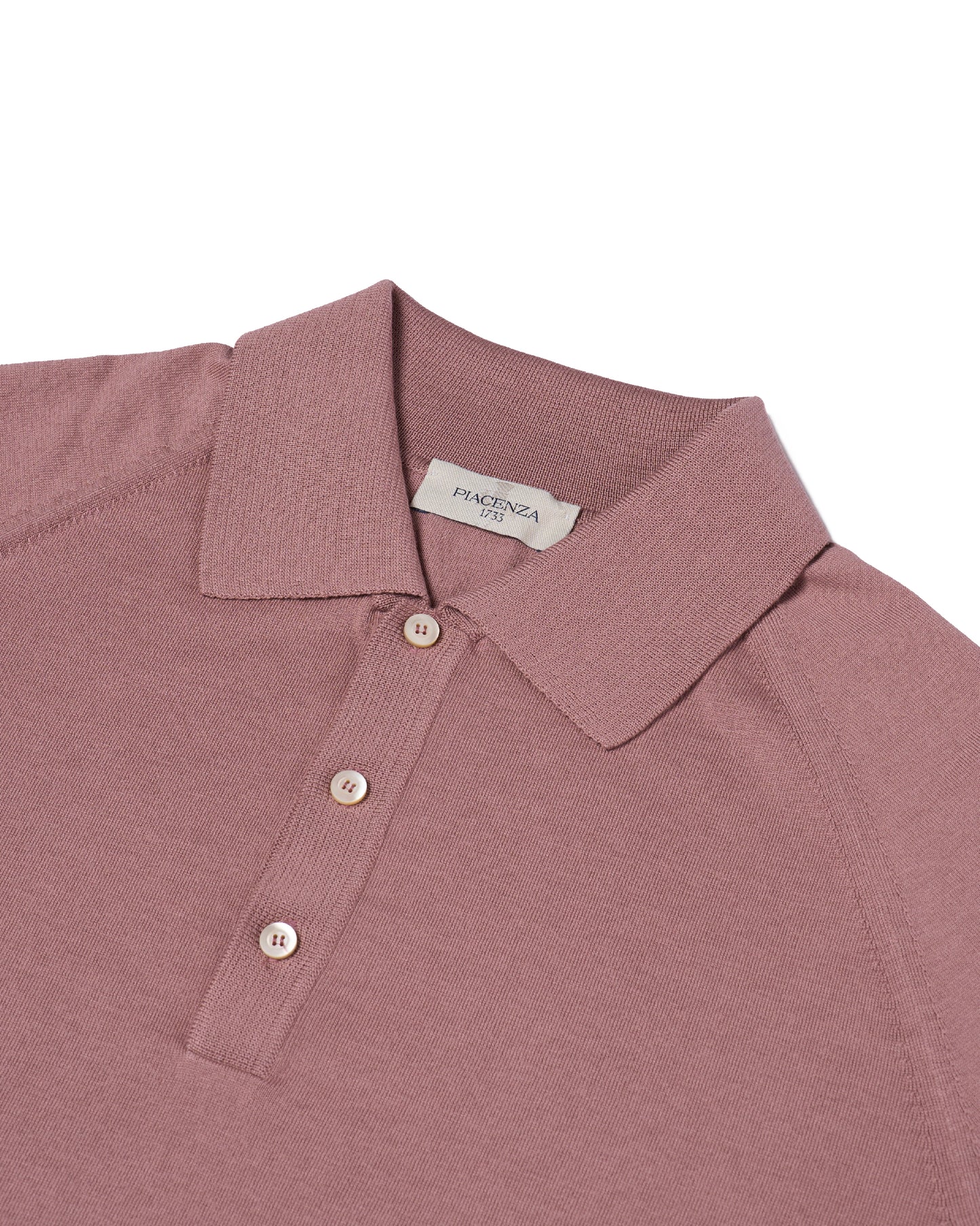 Knitted raglan sleeve polo - Aged Copper - silk and cotton