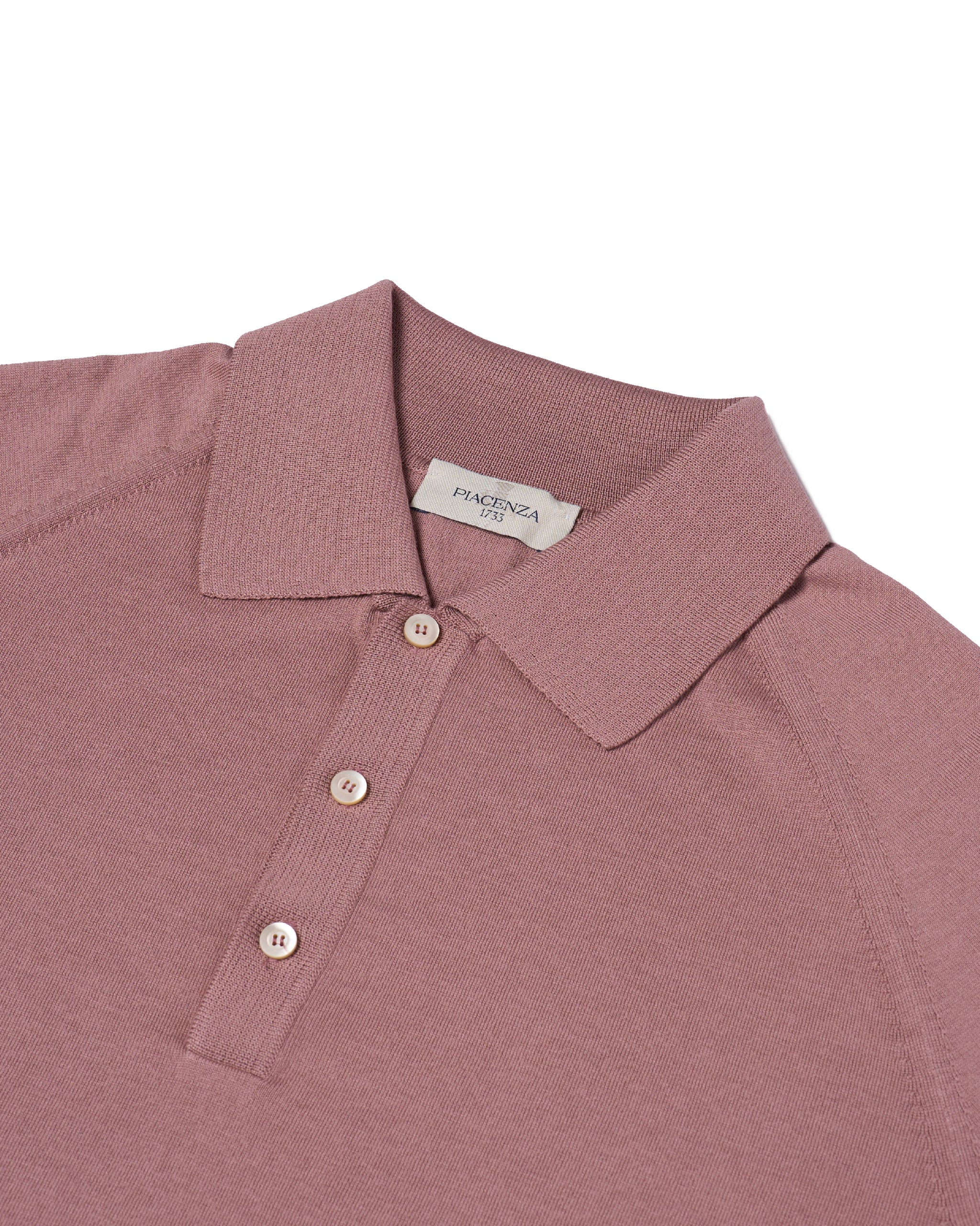 Knitted raglan sleeve polo - Aged Copper - silk and cotton