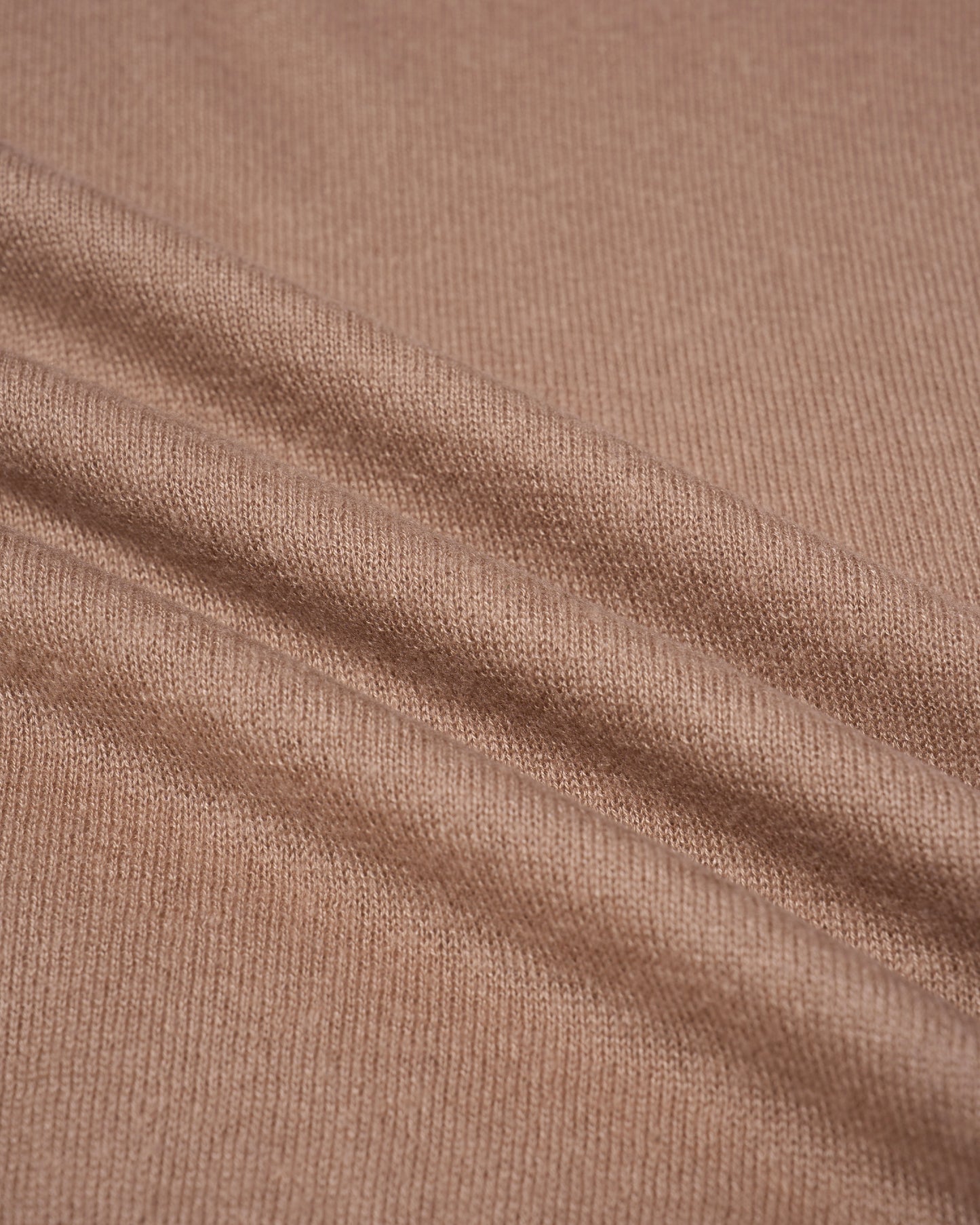 Knitted mock with zipper sweater - Taupe - silk and cashmere